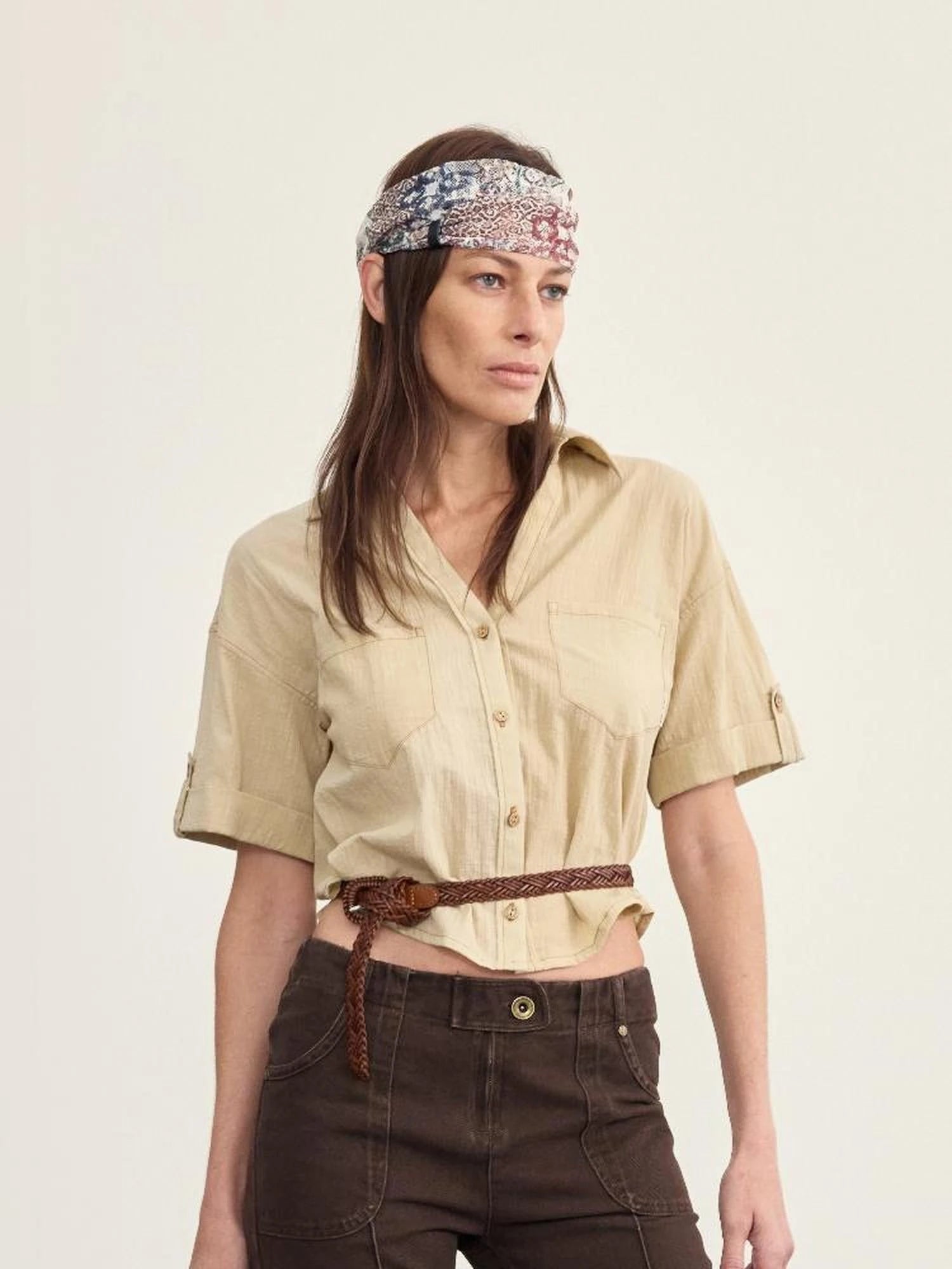 Gypsy Paisley Print Mesh Headband Berry Red