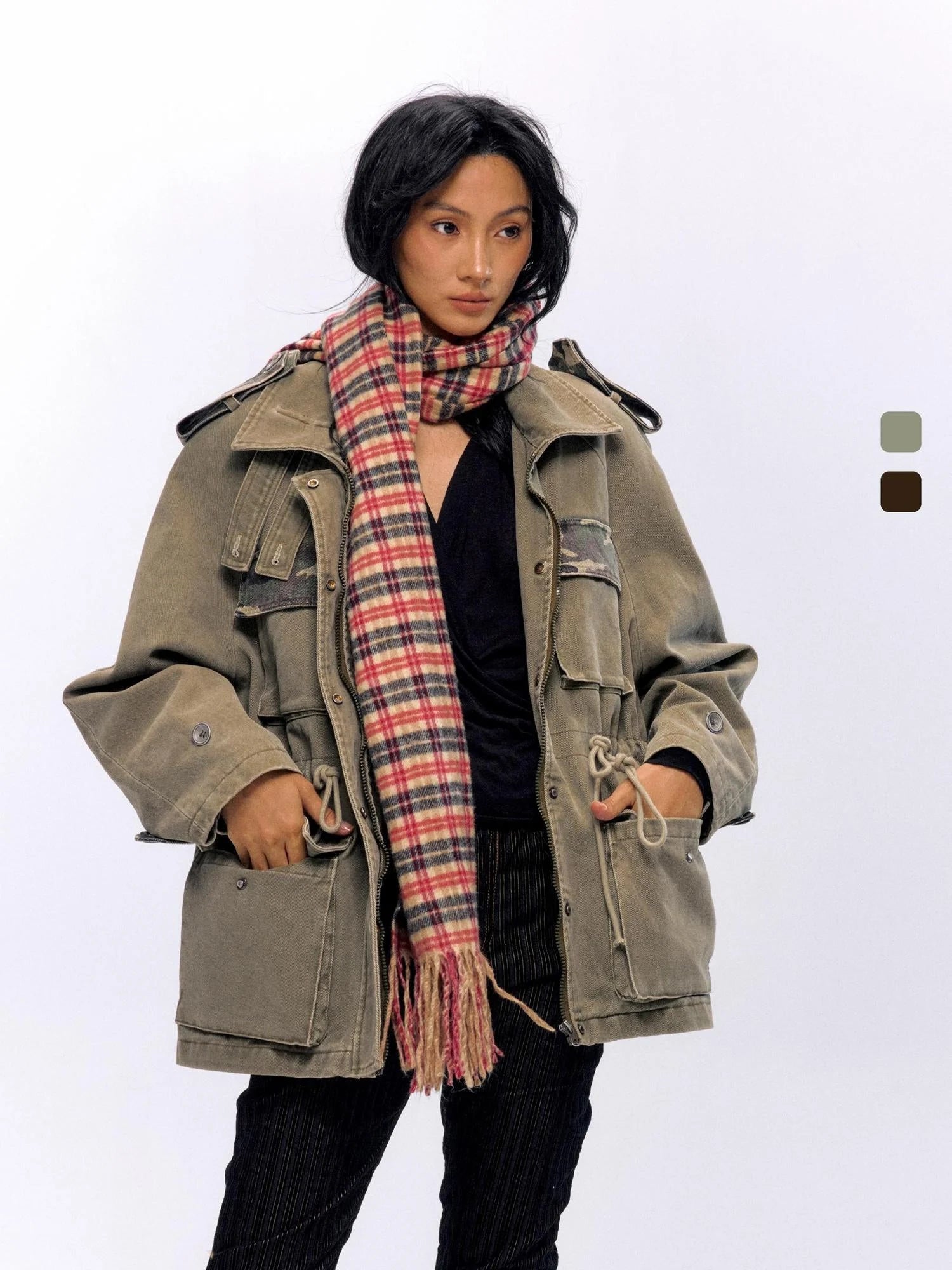 Military Washed Camo Utility Jacket