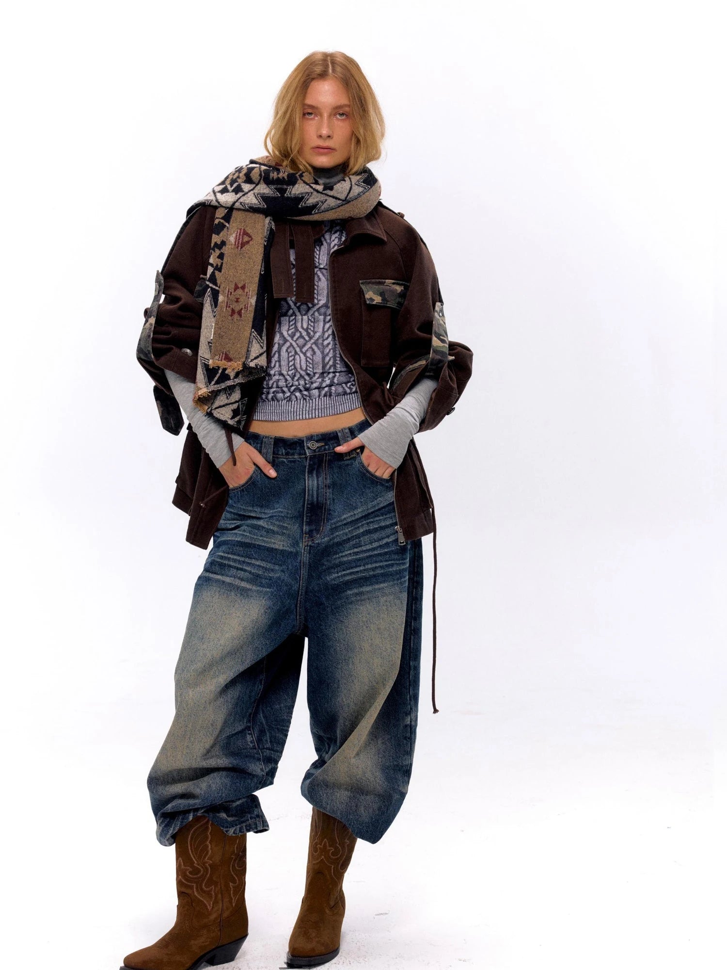 Military Washed Camo Utility Jacket