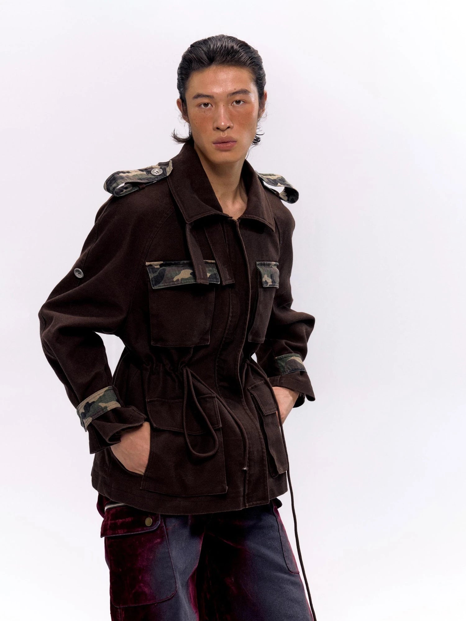 Military Washed Camo Utility Jacket