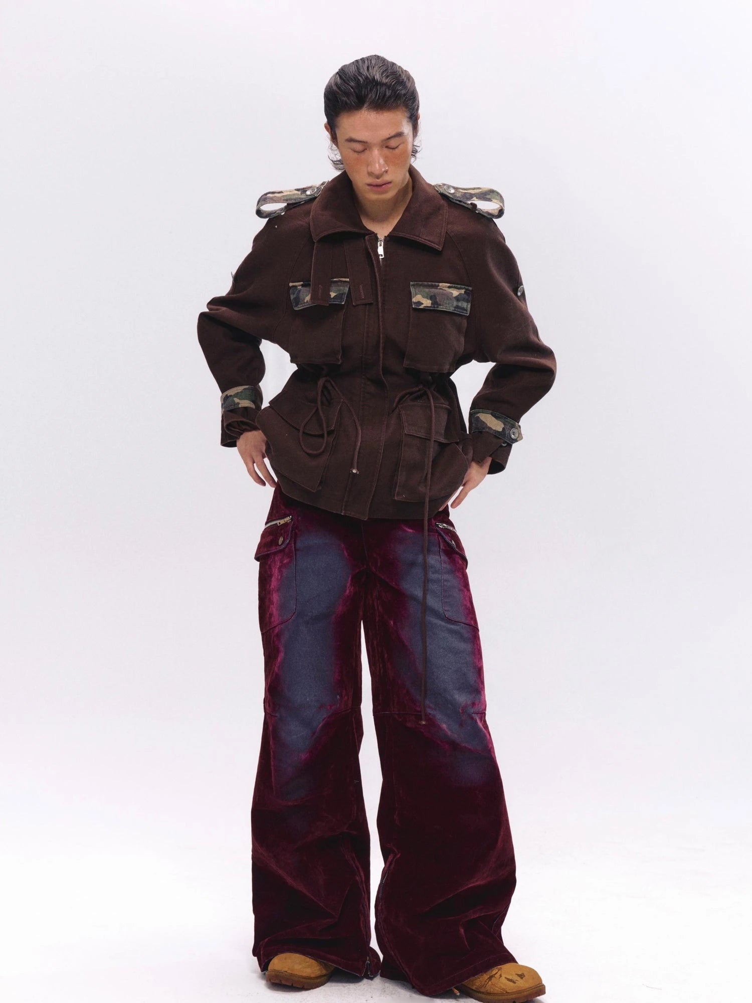 Military Washed Camo Utility Jacket