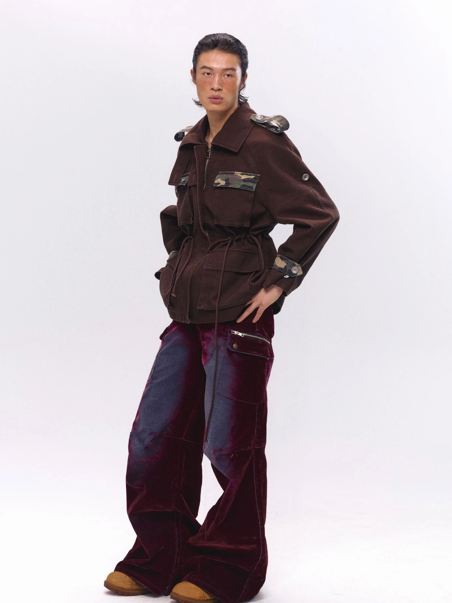 Military Washed Camo Utility Jacket