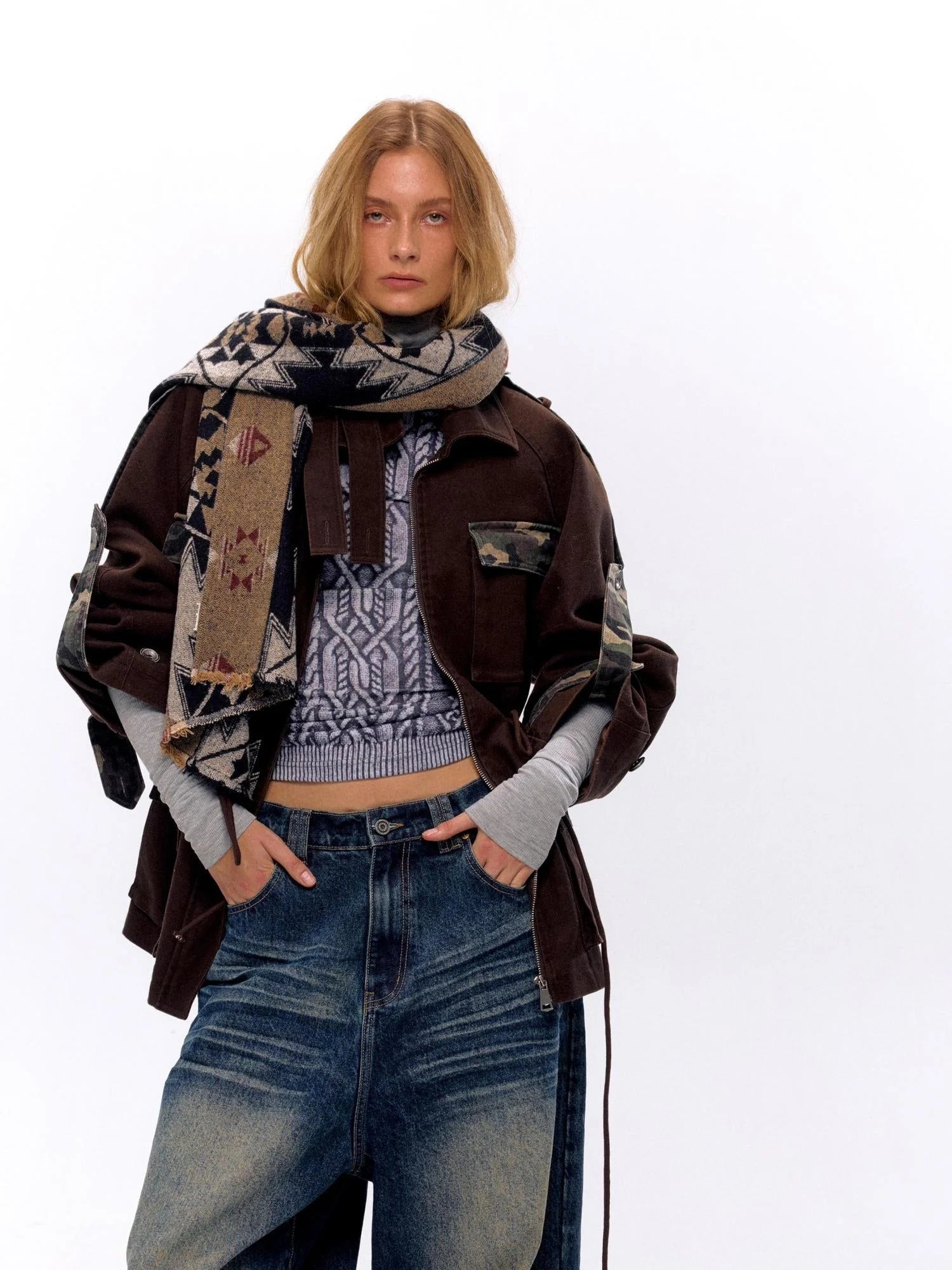 Military Washed Camo Utility Jacket