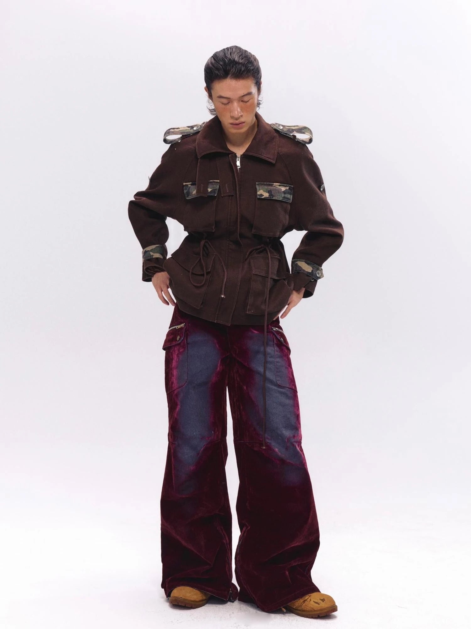 Military Washed Camo Utility Jacket