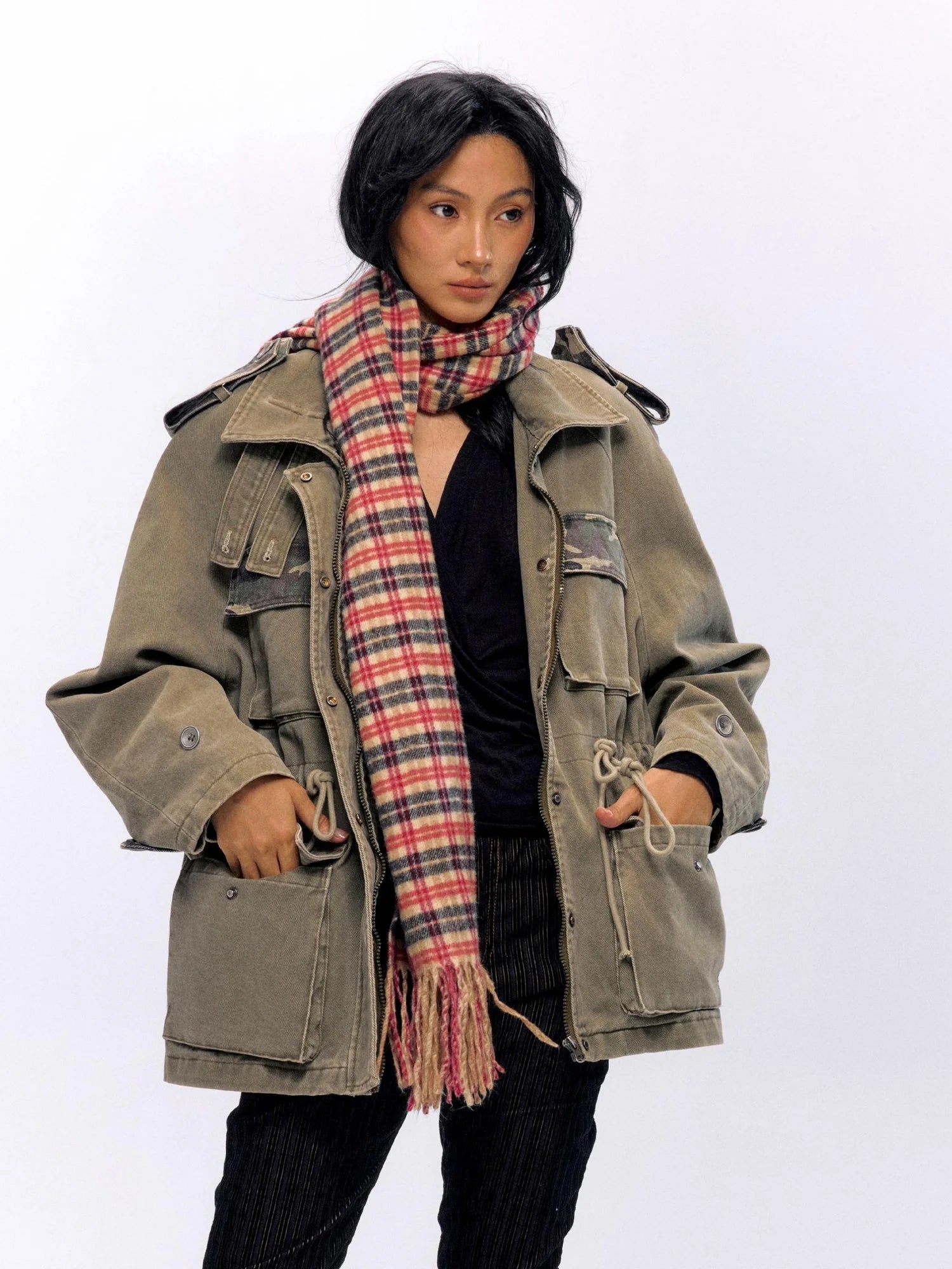 Military Washed Camo Utility Jacket