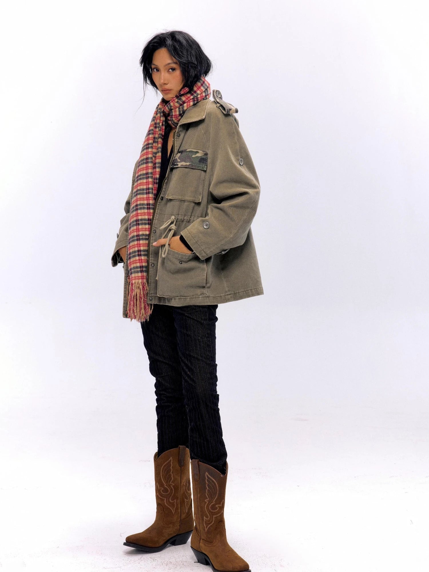 Military Washed Camo Utility Jacket