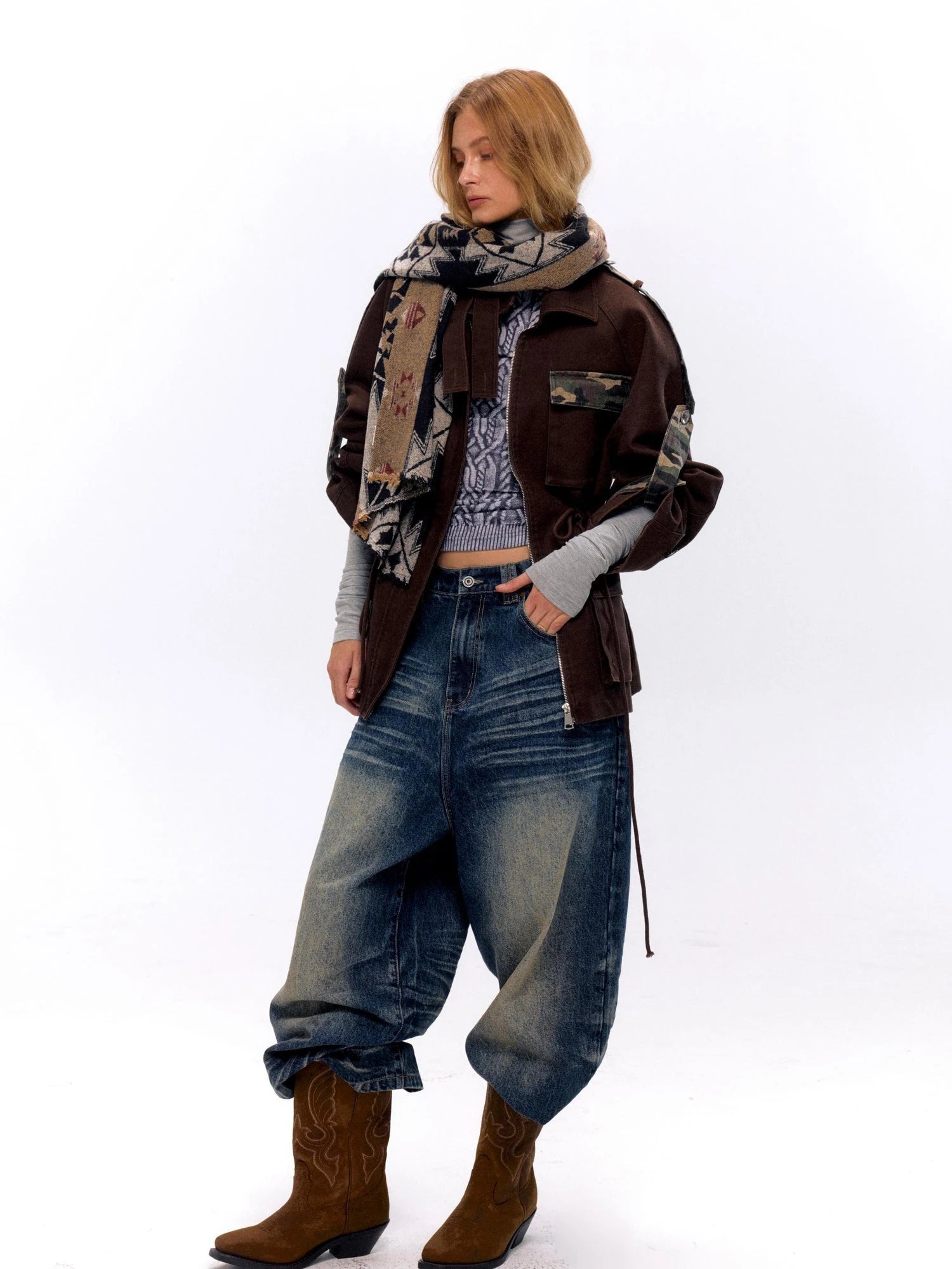 Military Washed Camo Utility Jacket