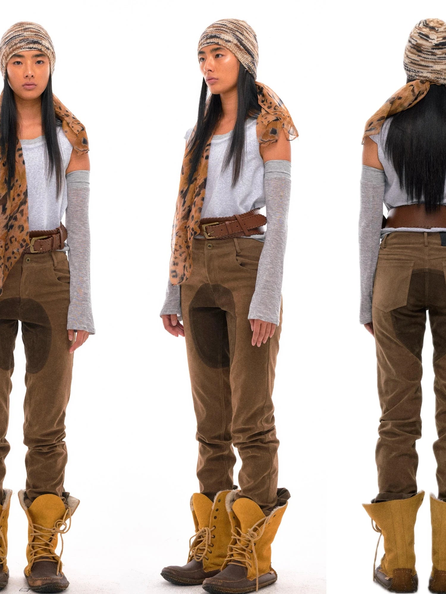 Multi Way Detachable Sleeve Lyocell Blend Knit Top