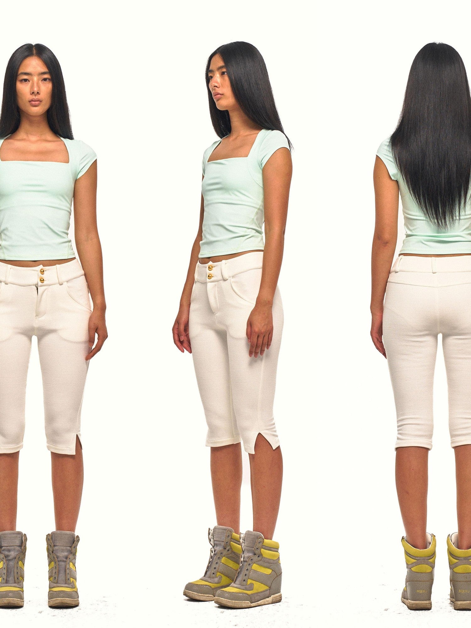 NyDkyel Napoleon Gold Double Button Side Slit Slim Fit Women&
