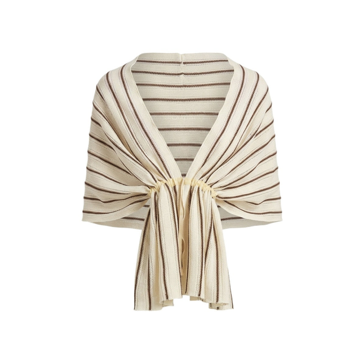 NyDkyel_Striped_Drawstring_Gathered_Draped_Women&