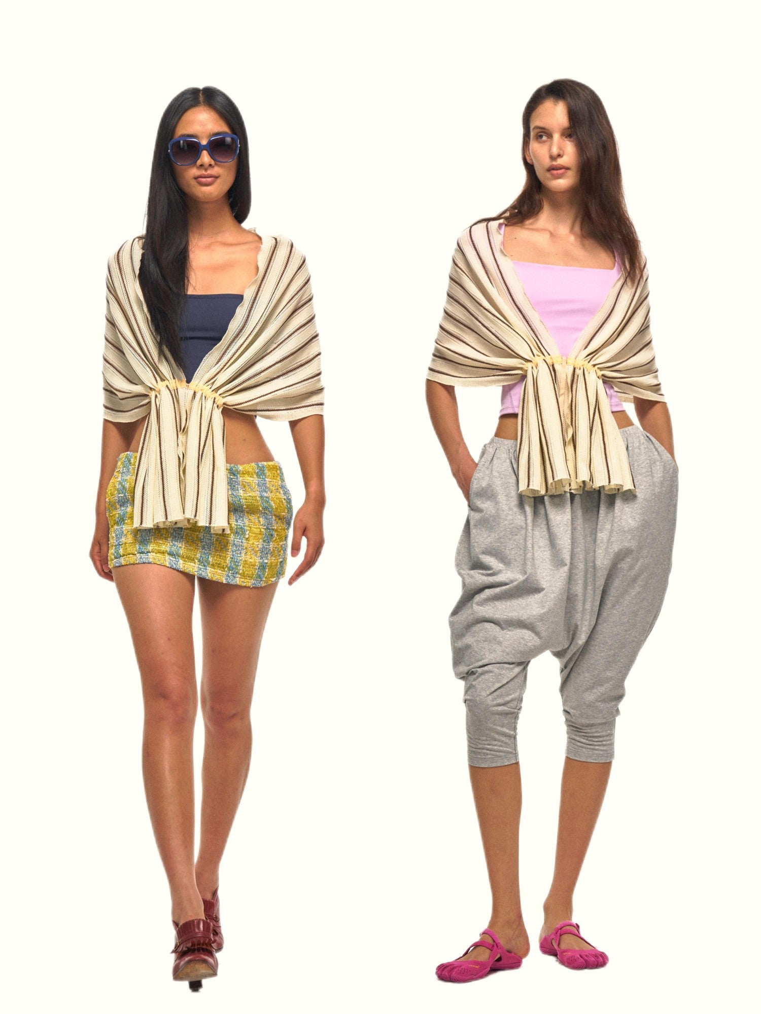 NyDkyel Striped Drawstring Gathered Draped Women&