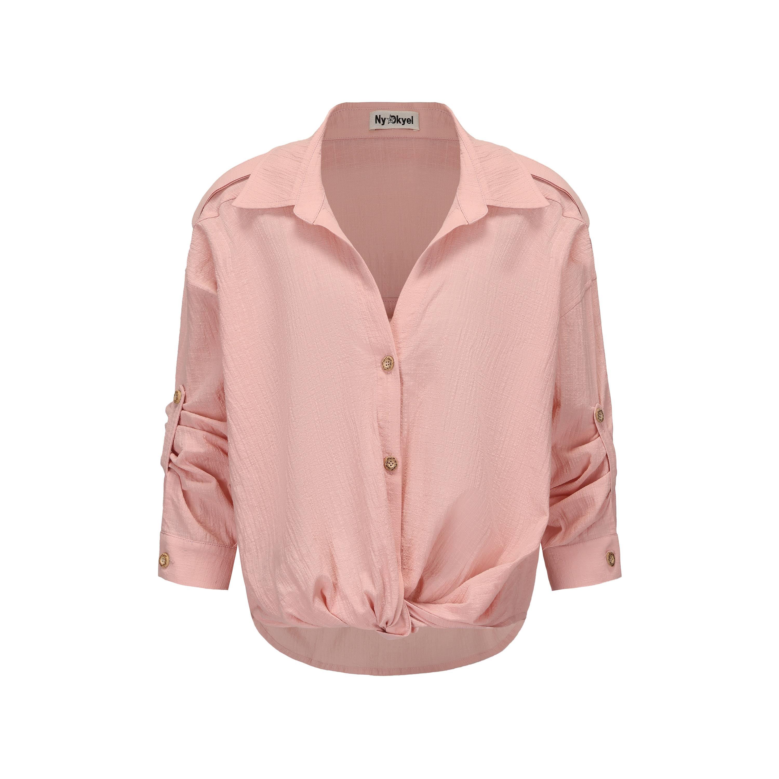 NyDkyel_Twist_Knot_Crinkle_Lapel_Adjustable_Sleeves_Women&