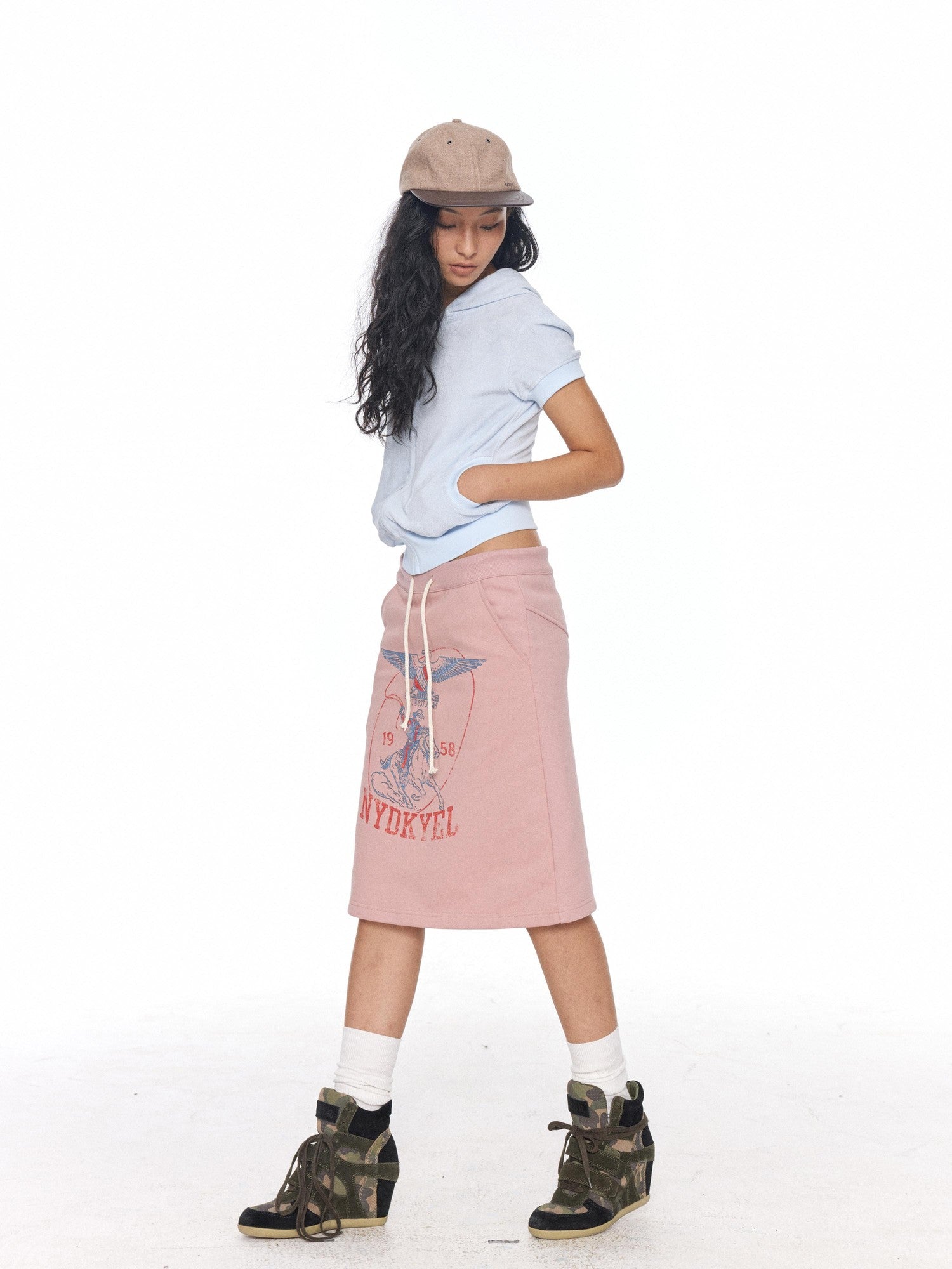 NyDkyel Vintage British Badge Knight Print Drawstring H Line Women&