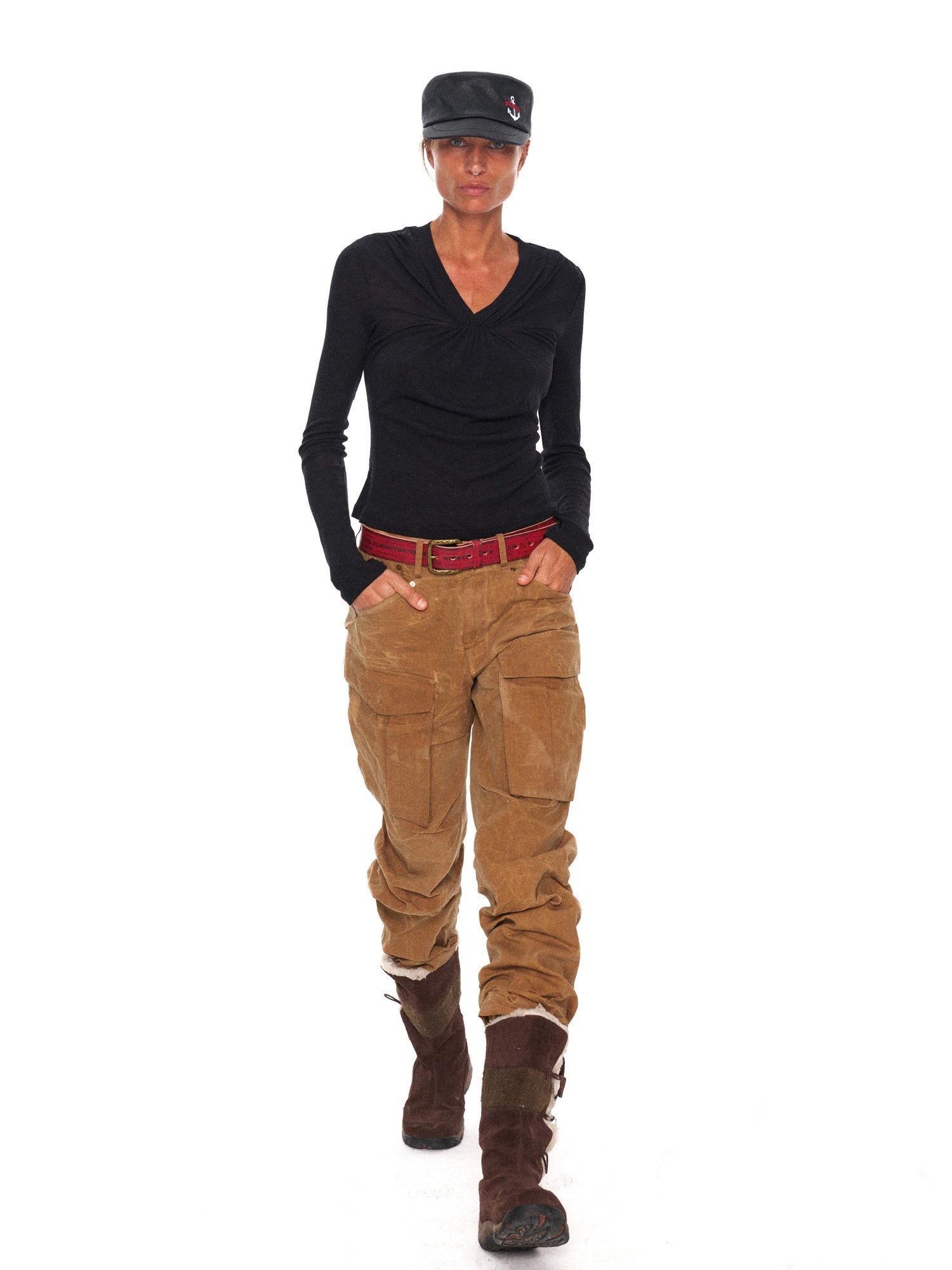 NyDkyel Waterproof Camouflage Low Waist Tapered Pocketed Unisex Cotton Pants