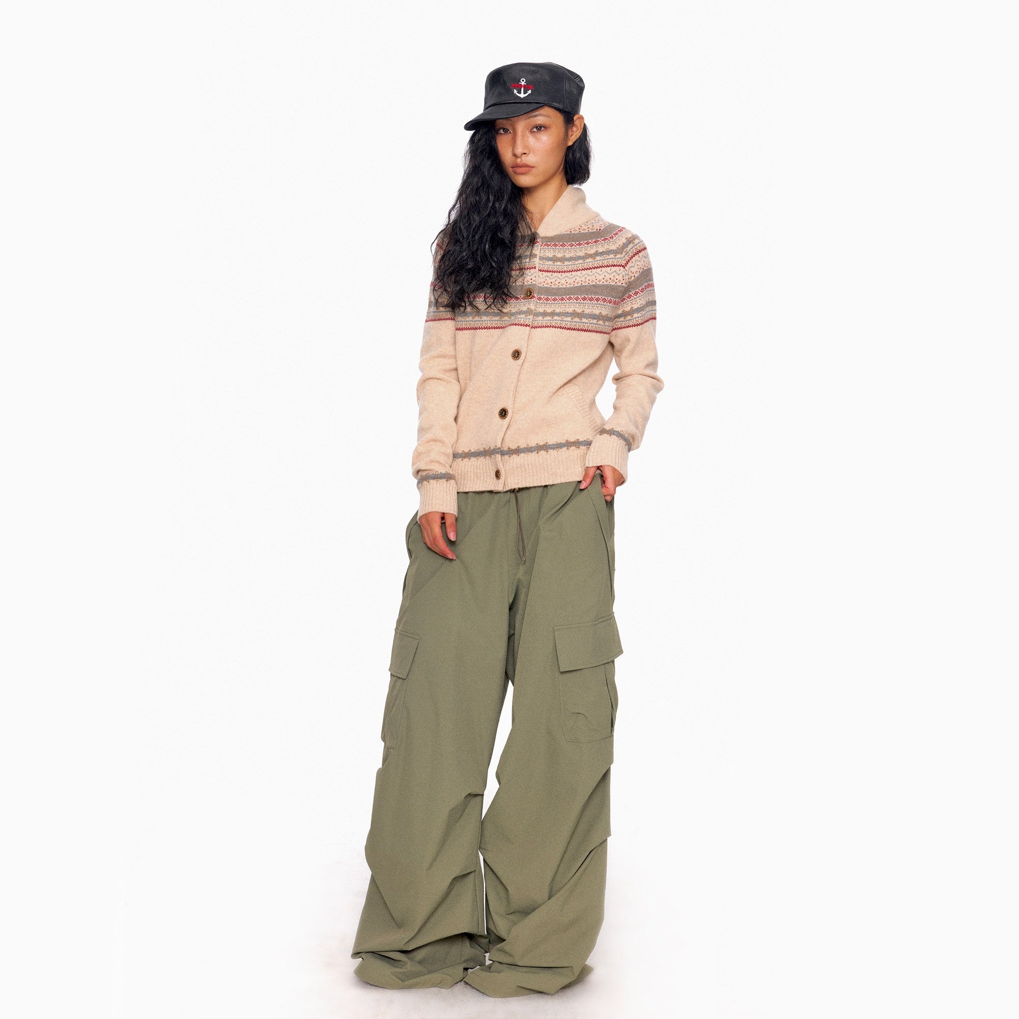 NyDkyel_Waterproof_Stretch_Pleated_Loose_Straight_Hiking_Elastic_Waist_Forest_Green_Pants_MISSTT