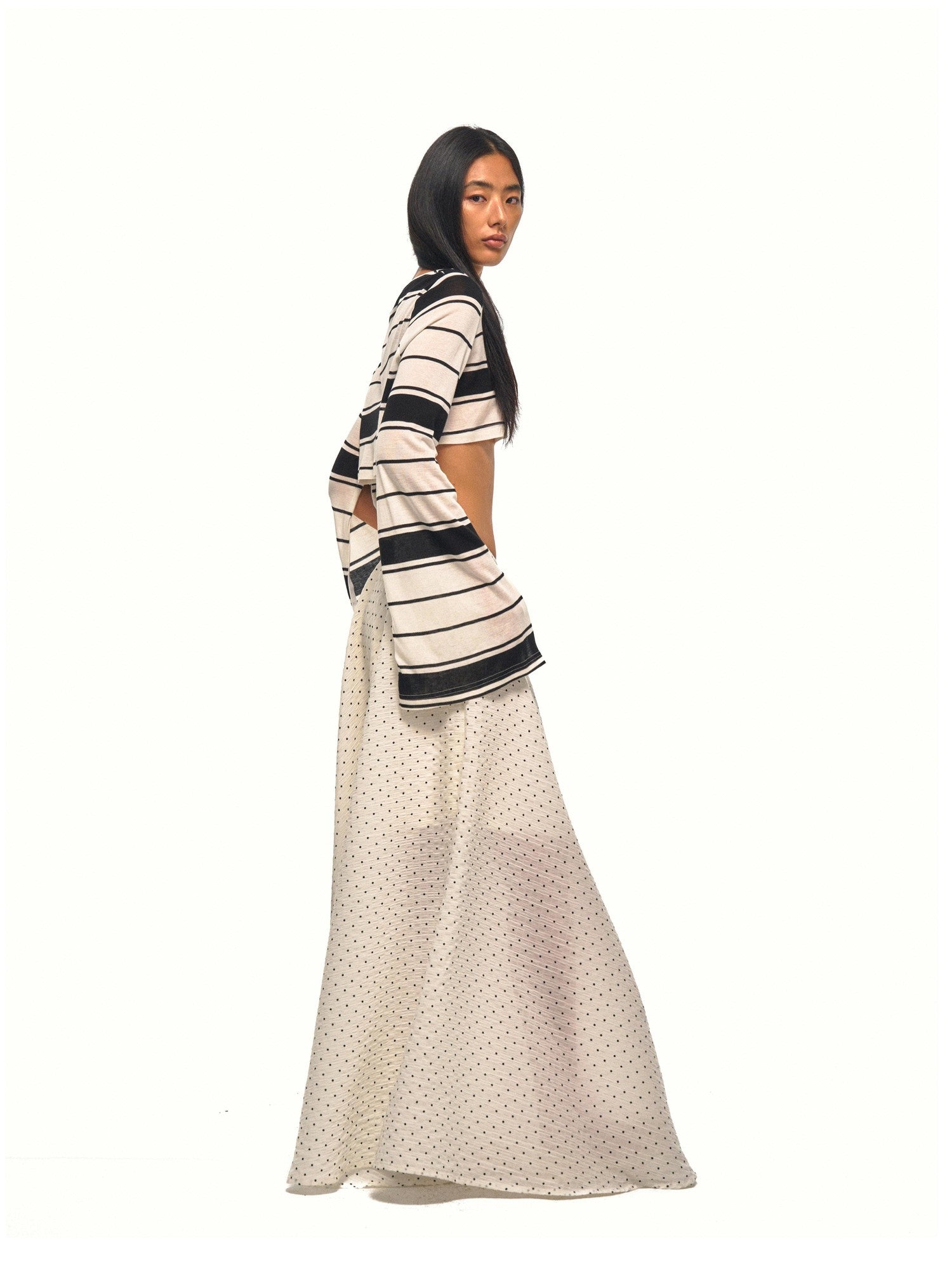 NyDkyel White Polka Dot Sheer Low Waist Women&