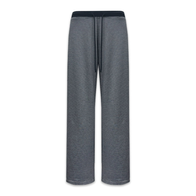 Stripe Knit Drawstring Wide Leg Yoga Pants