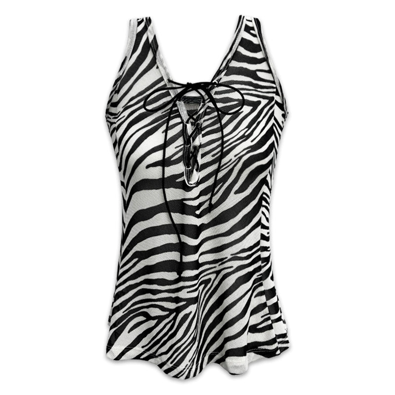 Zebra Stripe Drawstring Vest
