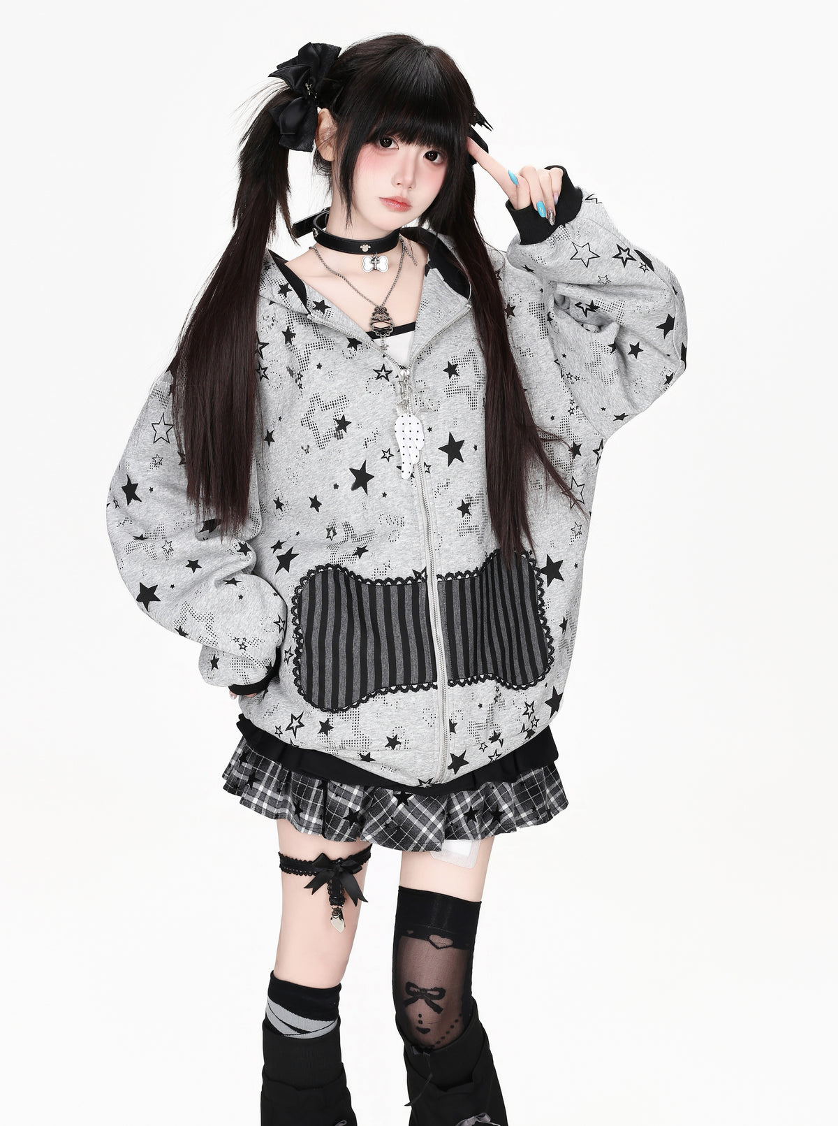 CRAZYGIRL_Star_Print_Loose_Fit_Long_Sleeve_Women&