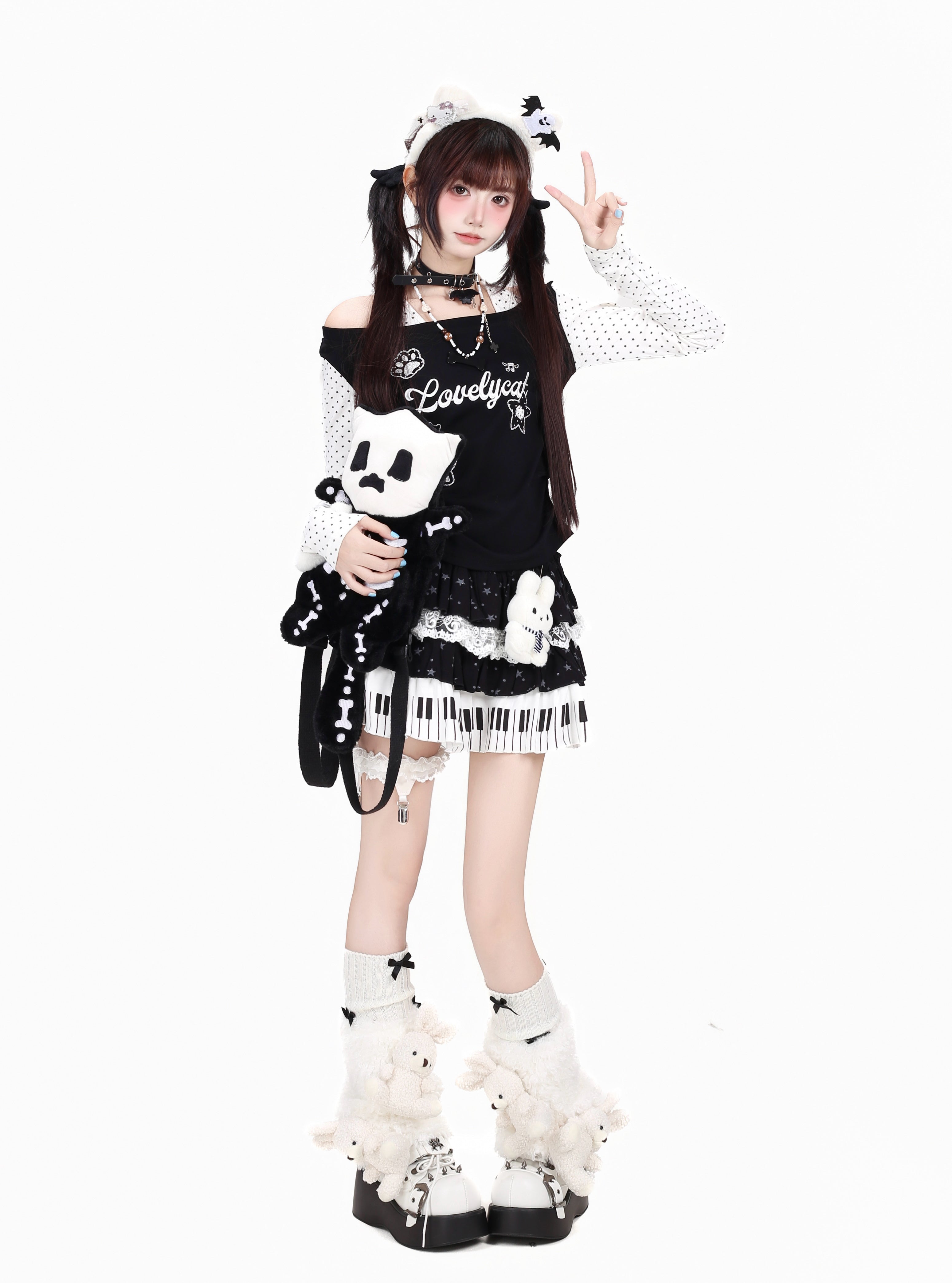 Crazy_Girl_Cat_Ear_Halter_Polka_Dot_Splice_Women&