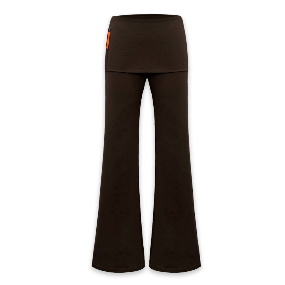 Double Layer Flared Fold Over Yoga Pants
