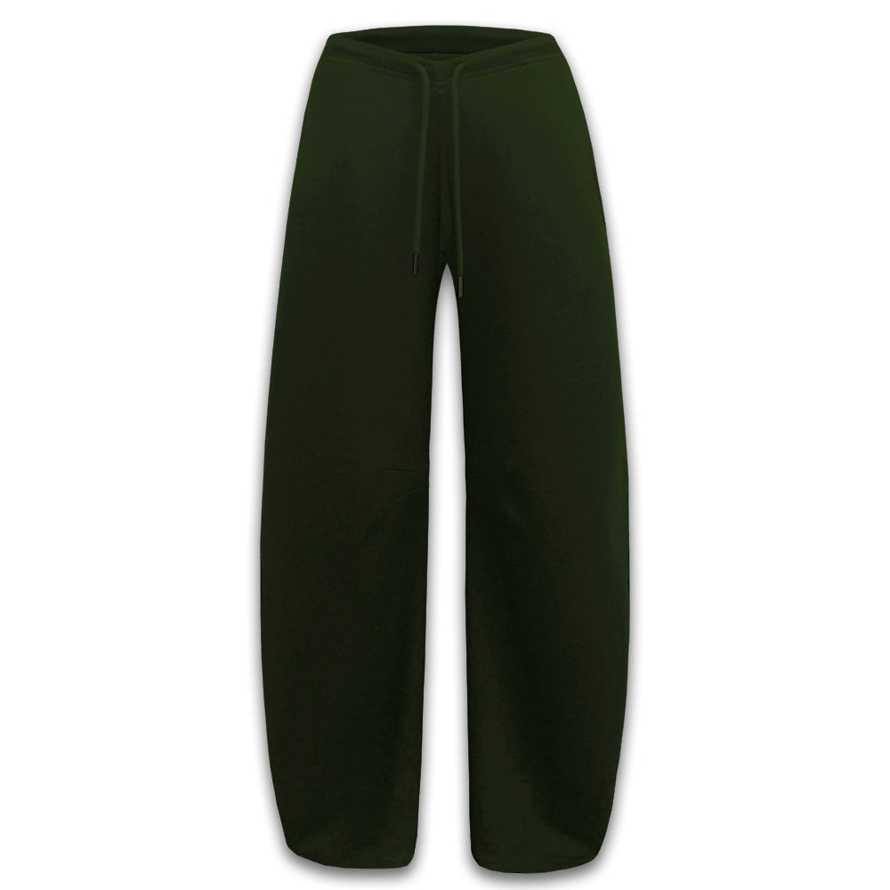 Curved Low Rise Olive Green Banana Pants