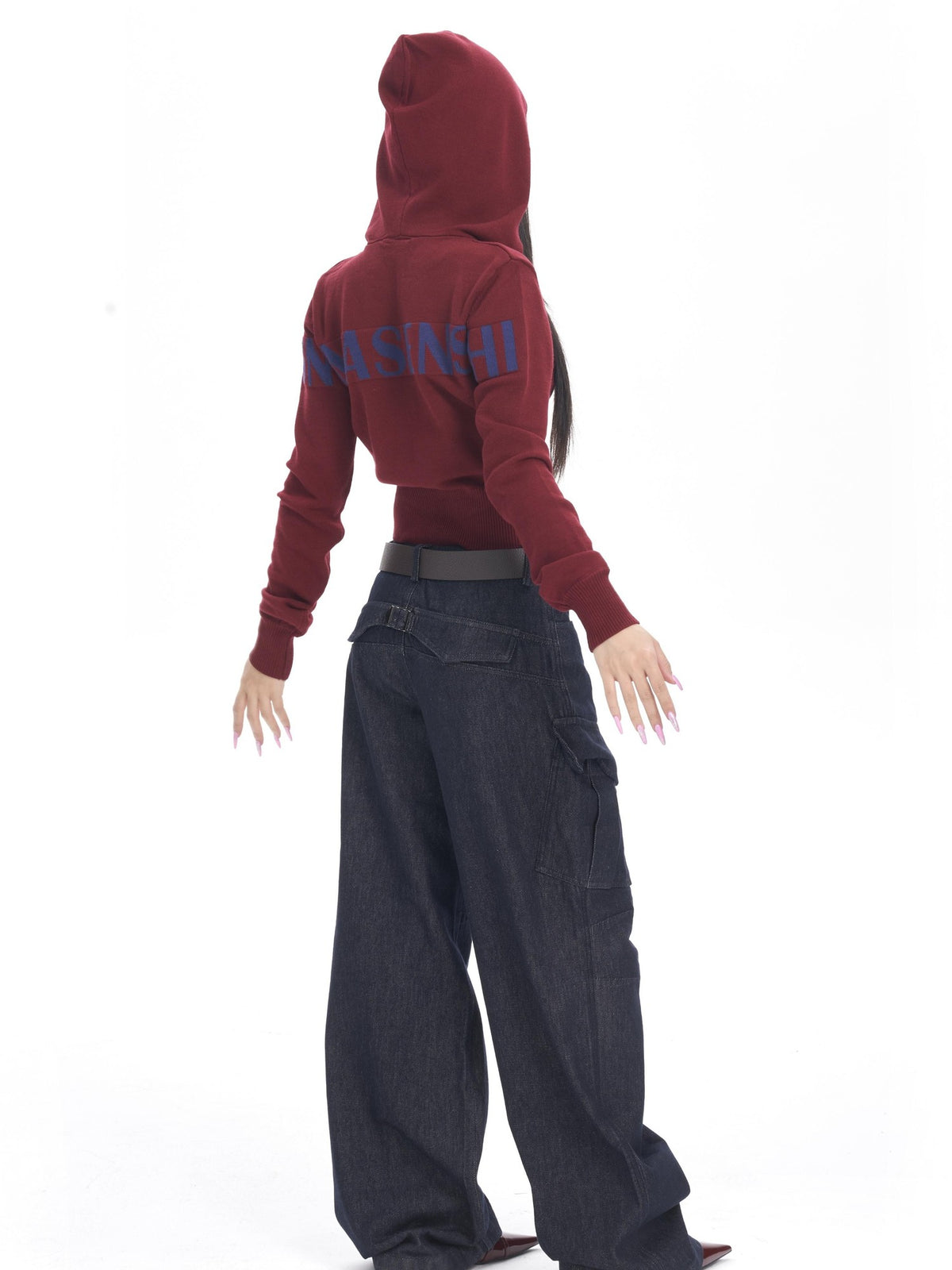 ONNASENSHI Washed Deep Indigo Pleated Relaxed Natural Waist Women&