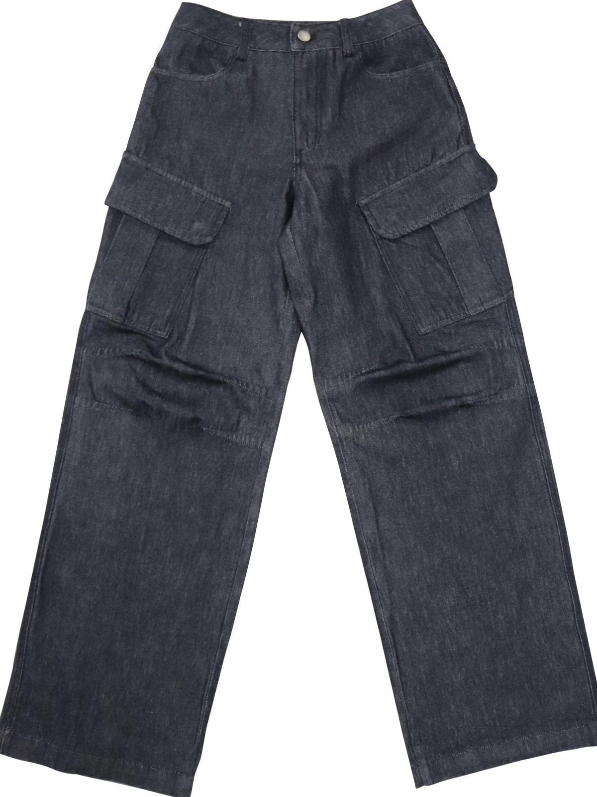 ONNASENSHI Washed Deep Indigo Pleated Relaxed Natural Waist Women&