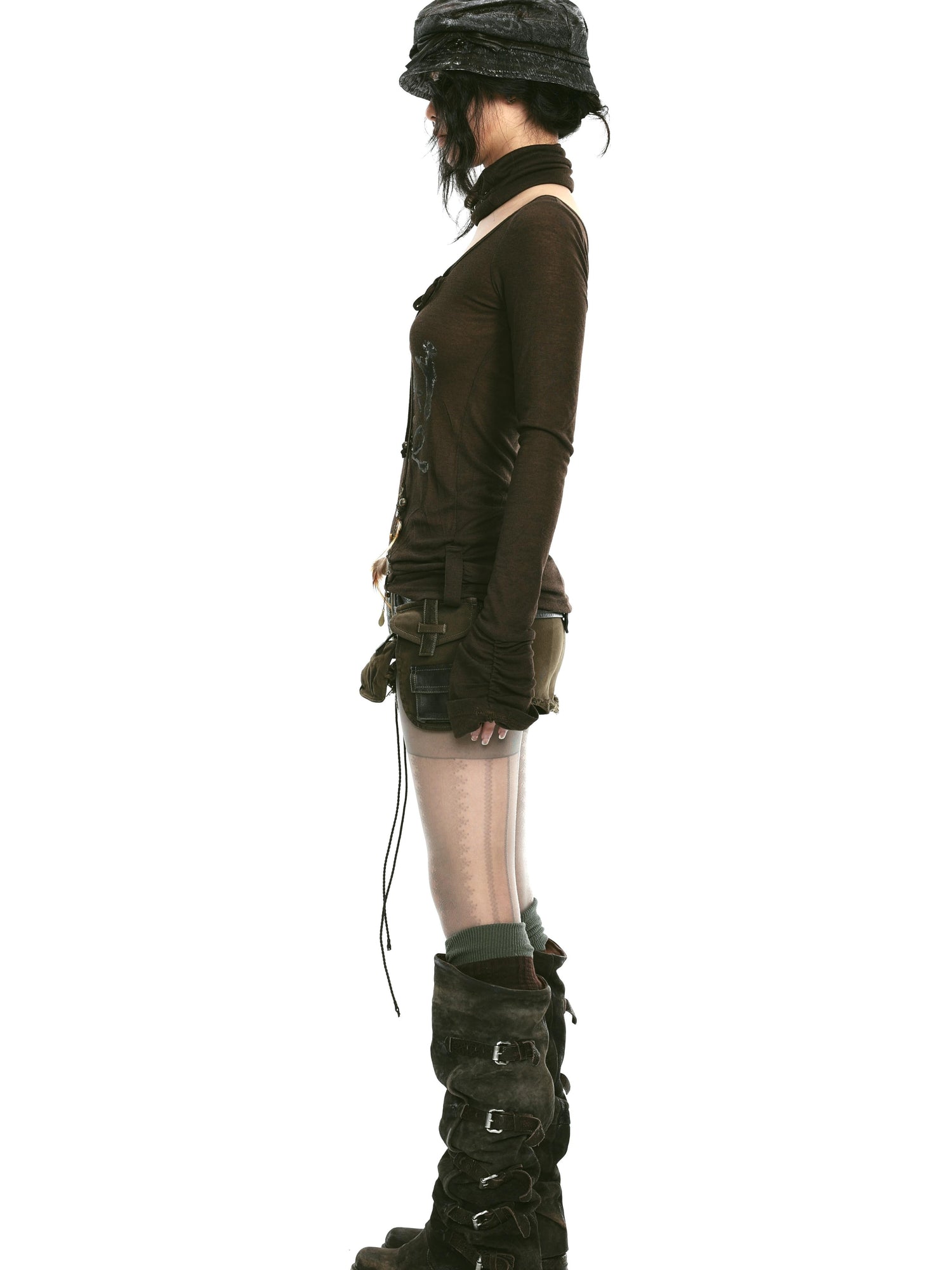 Update OPEN AESTHETIC Low Rise Raw Hem Denim Shorts with Detachable Pocket and Belt