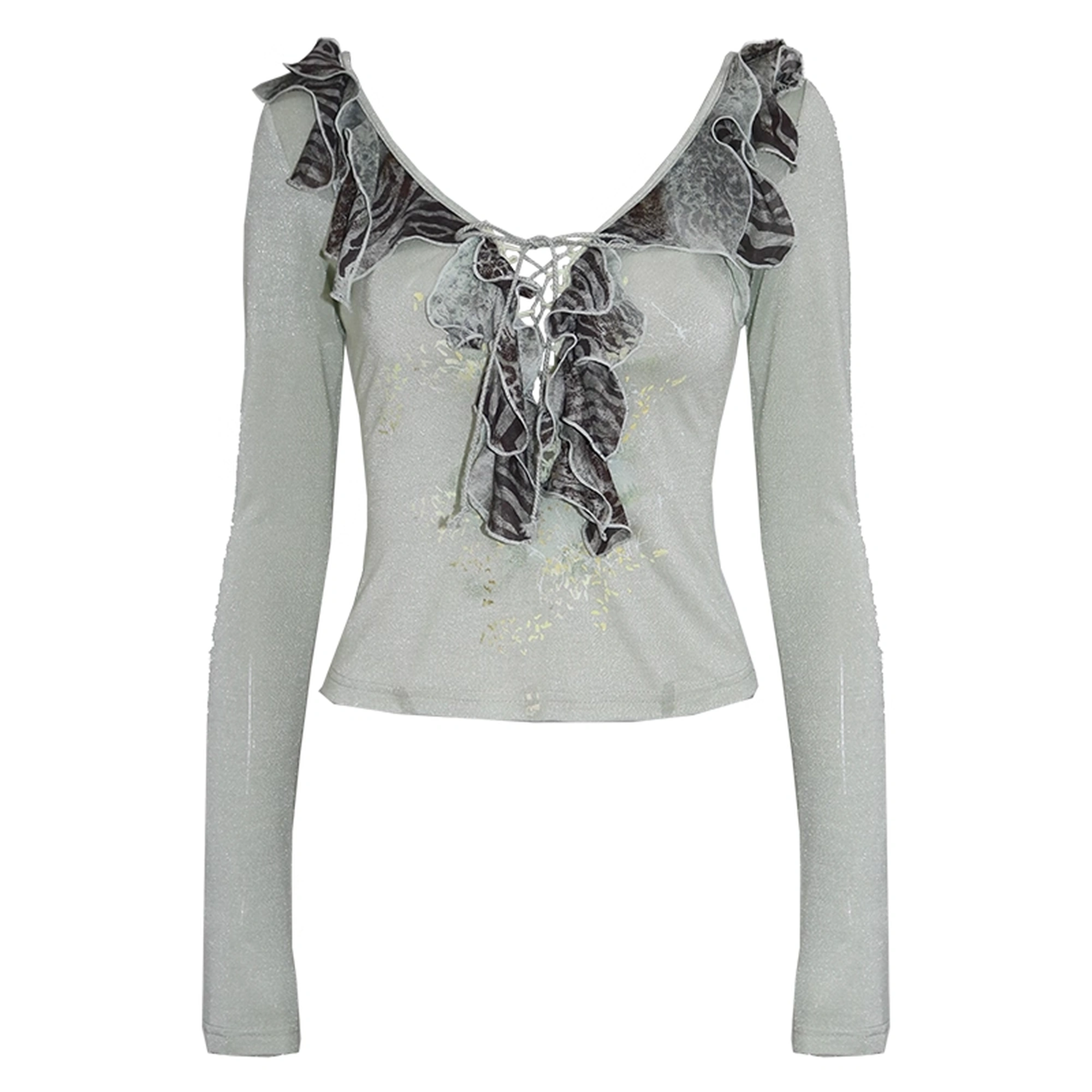 OPEN_AESTHETIC_Skin_Friendly_Breathable_Cotton_V_Neck_Long_Sleeve_Loose_Light_Green_T-Shirt_MISSTT