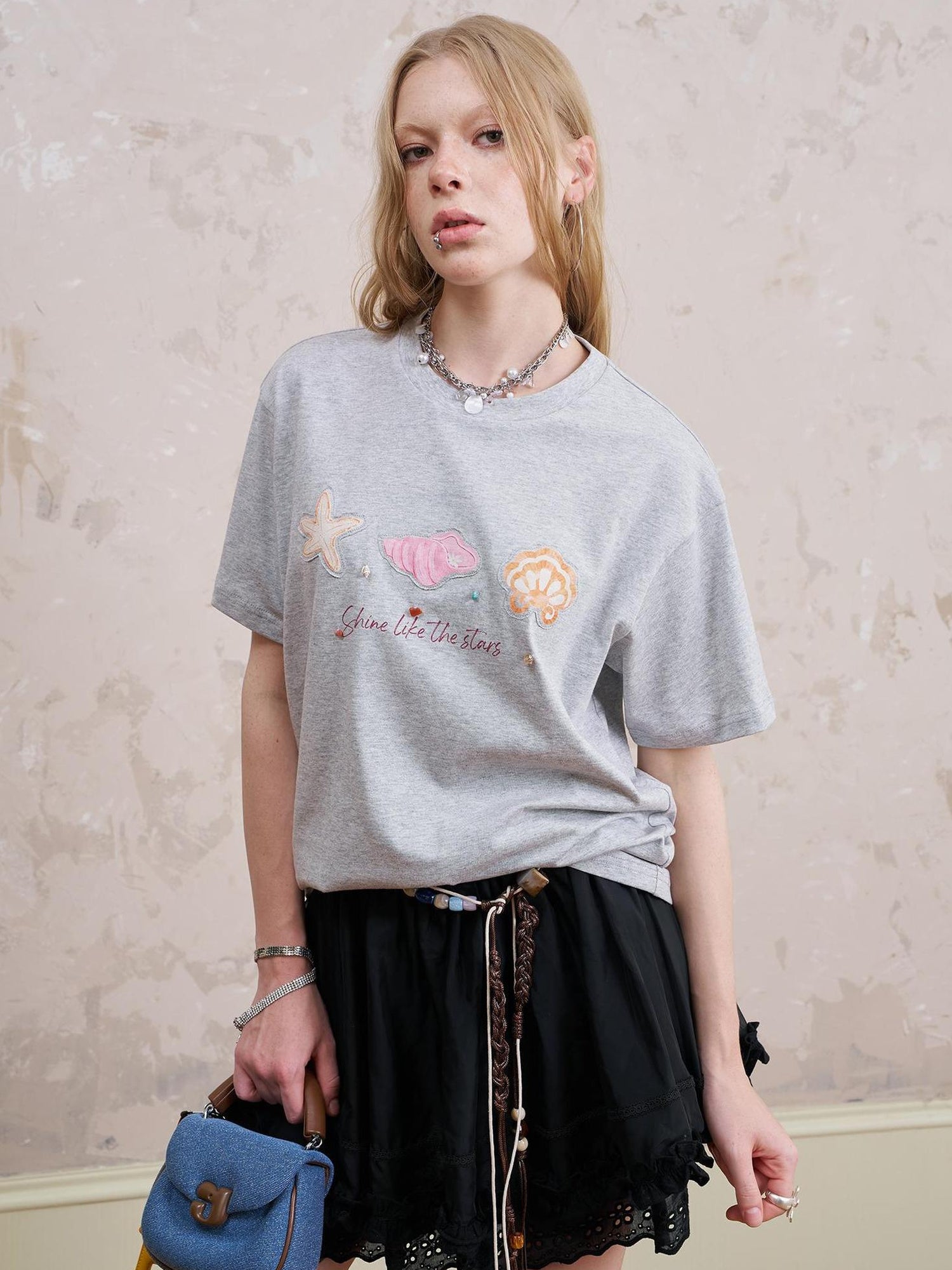 DIDDI MODA Oceanic Patchwork Cotton Tee