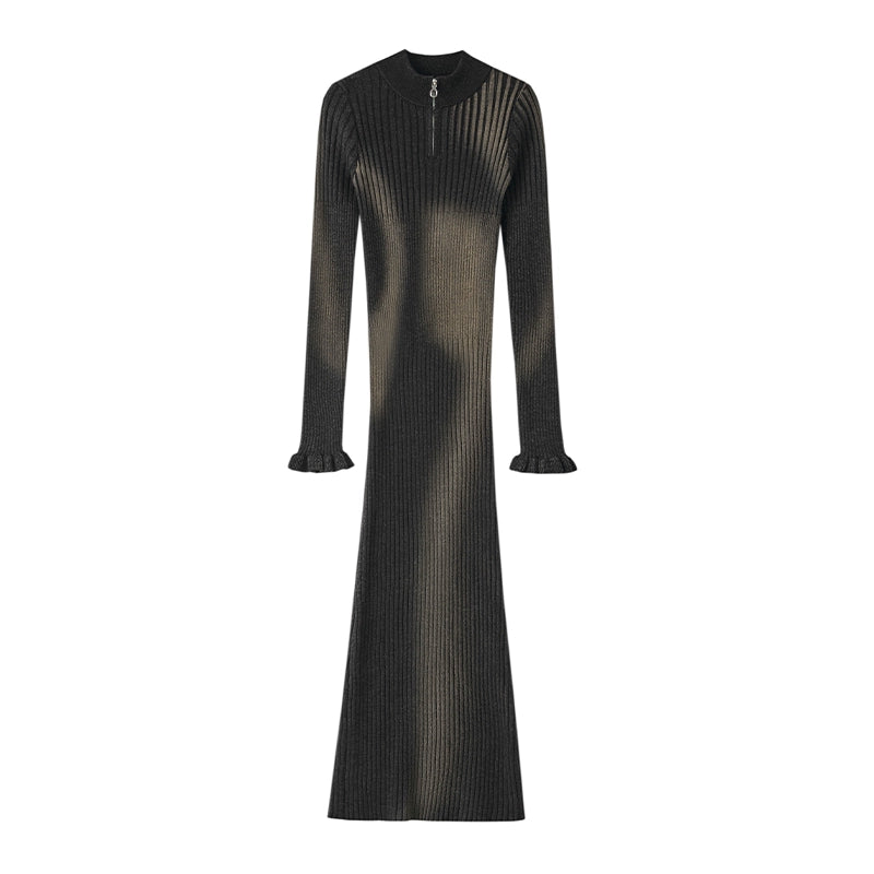 OfAkiva_Akiva_Abstract_Print_Knit_Dress_V-neck_T-shirt_Long_Sleeve_MISSTT