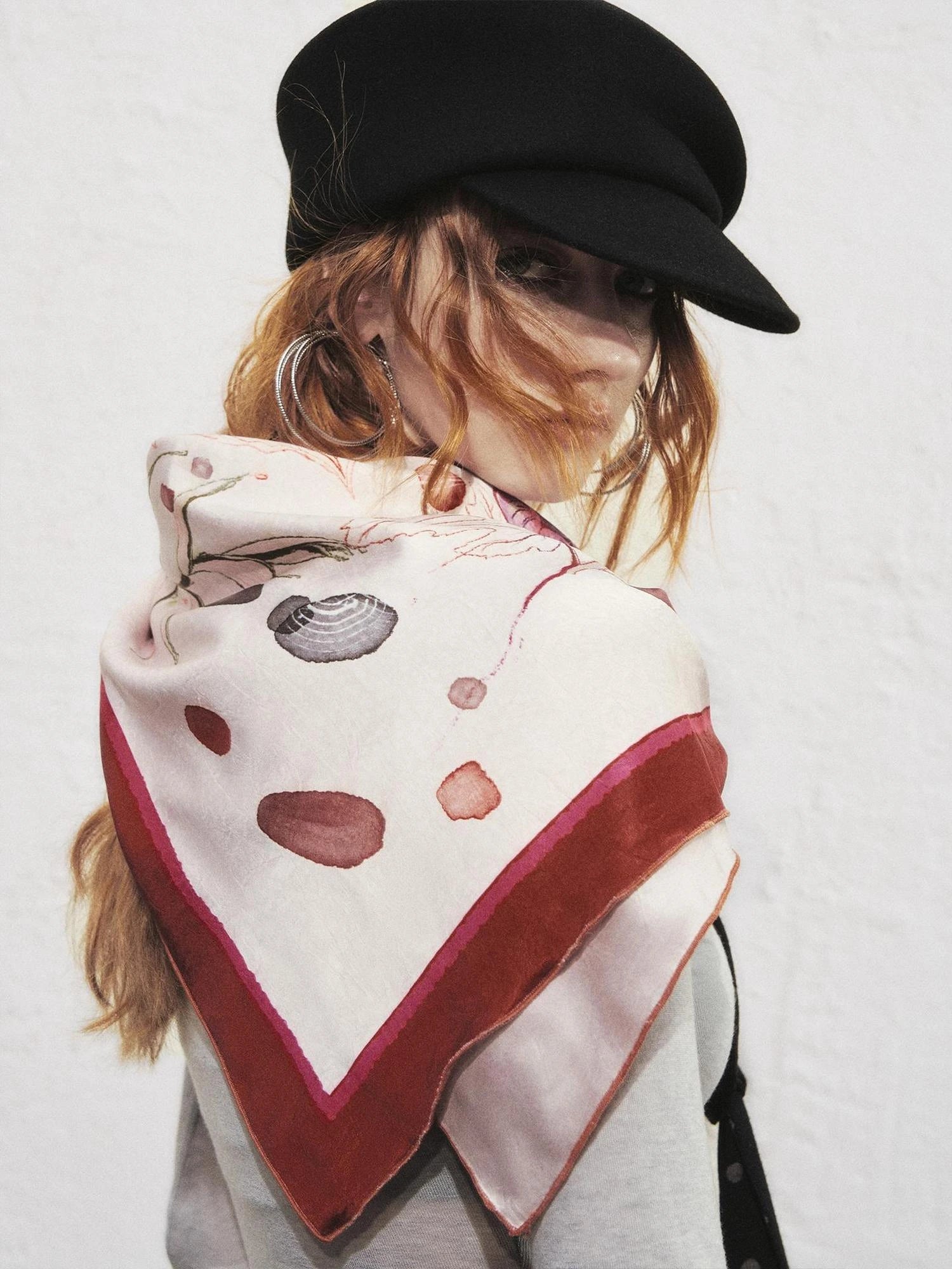 OfAkiva Akiva Bountiful Begonia Kitten Silk Scarf