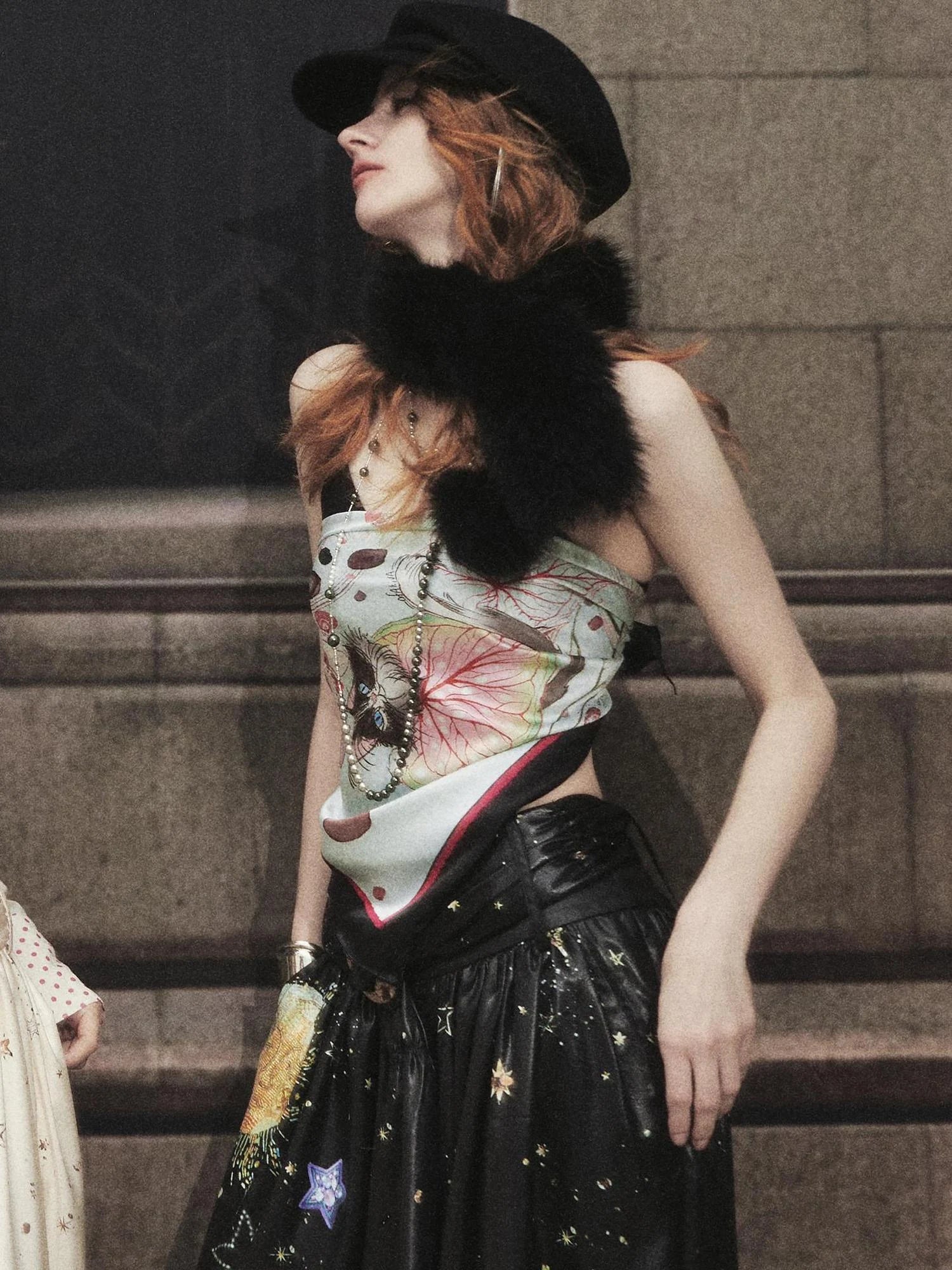 OfAkiva Akiva Bountiful Begonia Kitten Silk Scarf