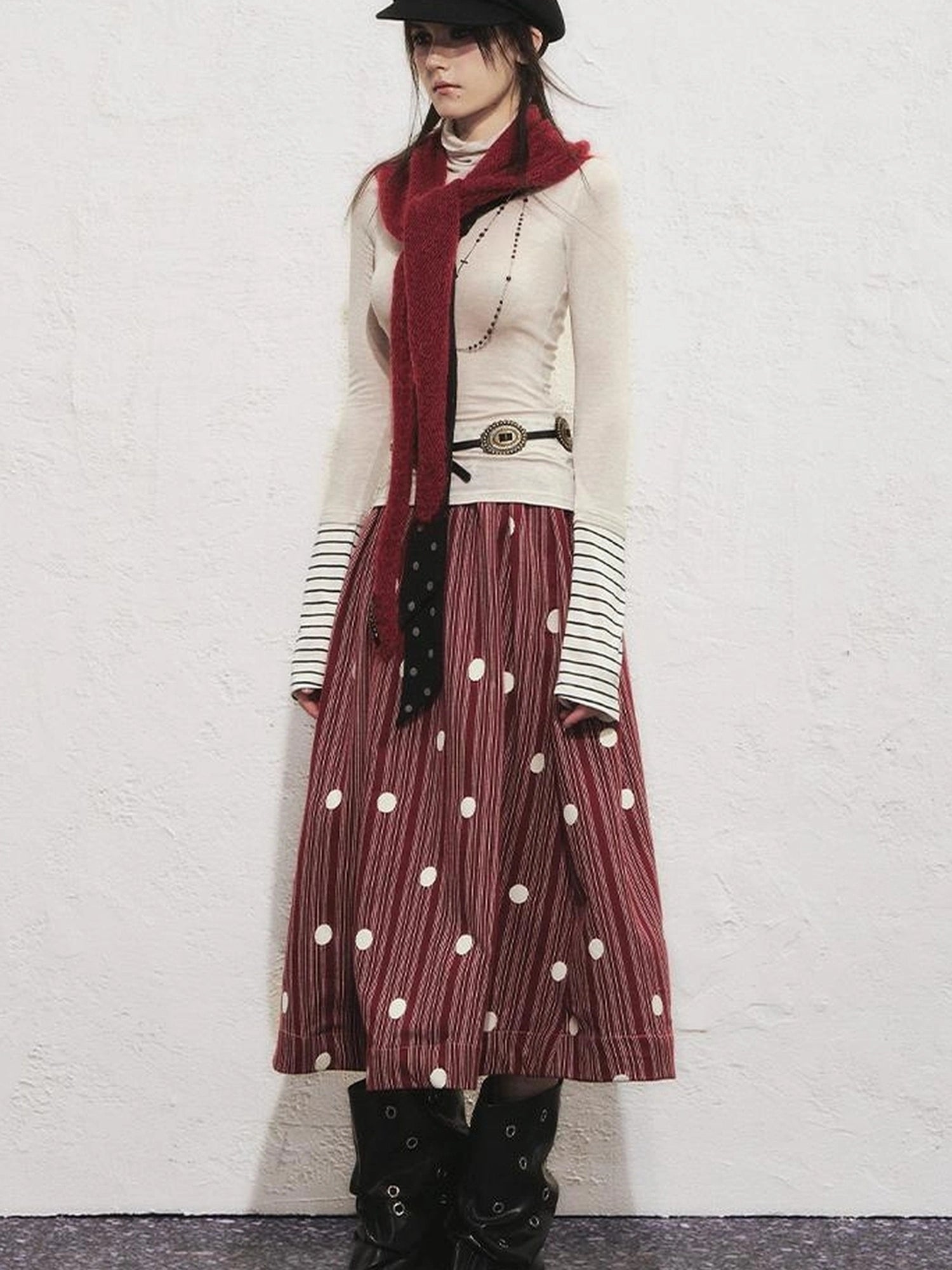 OfAkiva Akiva Diagonal Alley Ribbed Turtleneck Slim Fit Long Sleeve Top