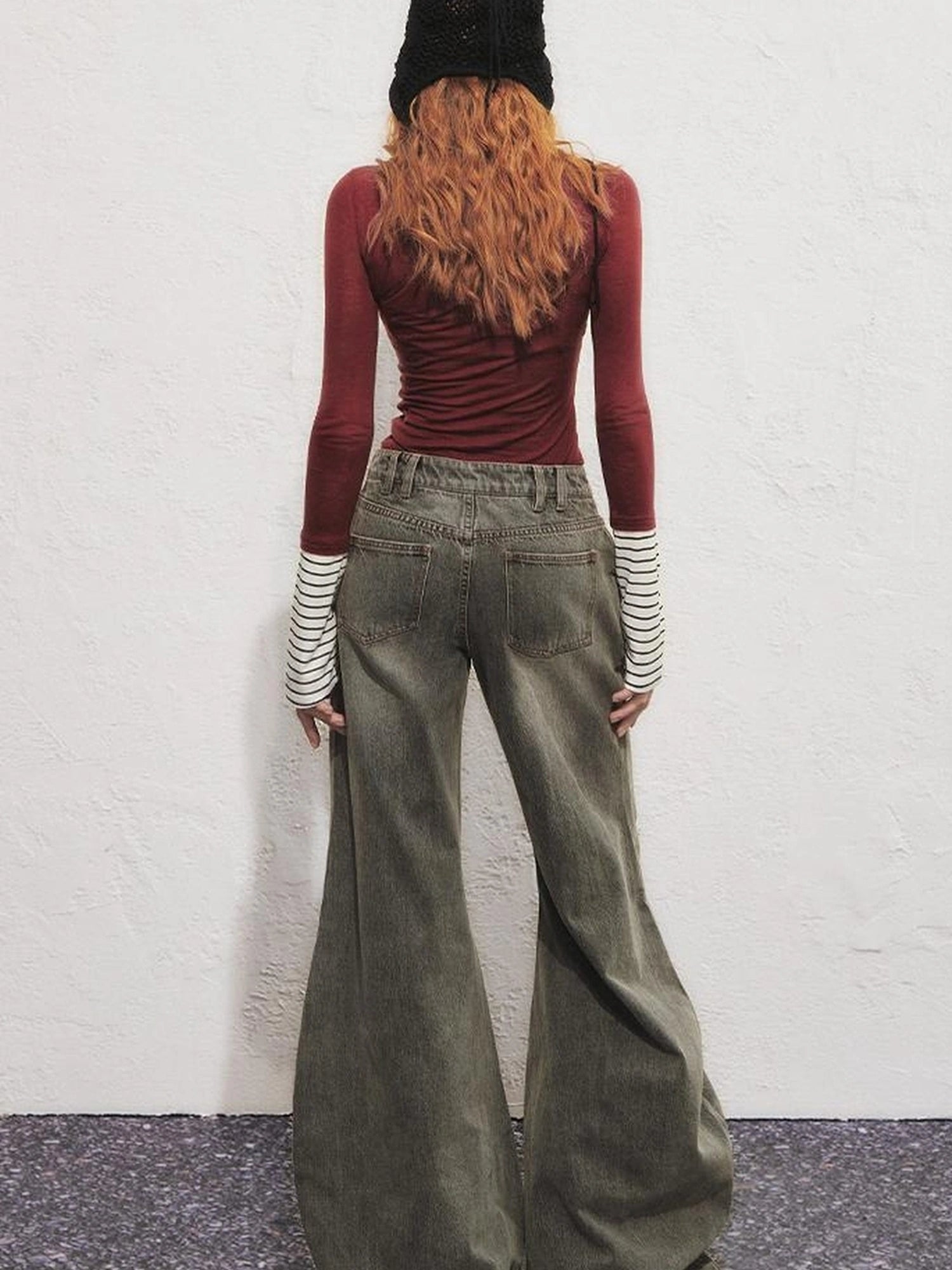 OfAkiva Akiva Diagonal Alley Ribbed Turtleneck Slim Fit Long Sleeve Top