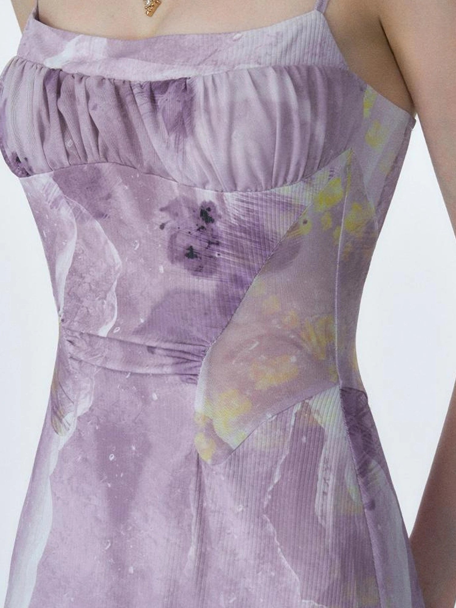 OfAkiva Akiva Ethereal Ombre Chiffon Slip Dress