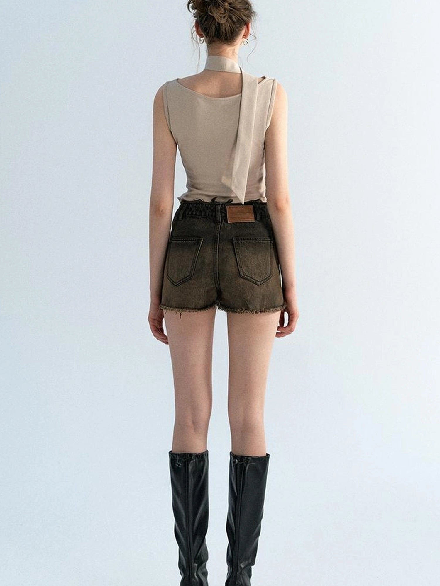 OfAkiva Akiva Ombre Washed Denim Shorts