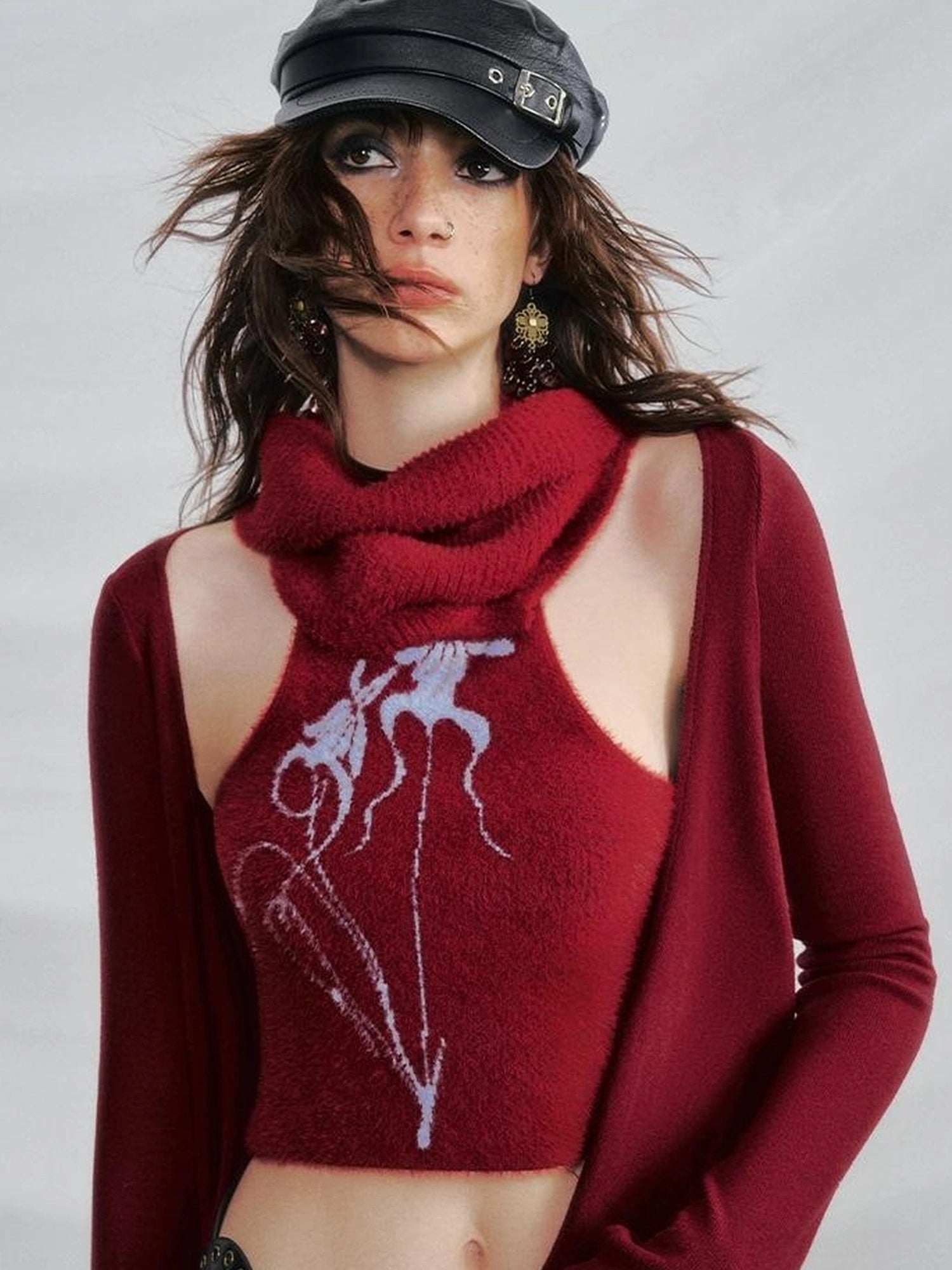 OfAkiva Akiva Orchid Valley Sleeveless Knit Vest