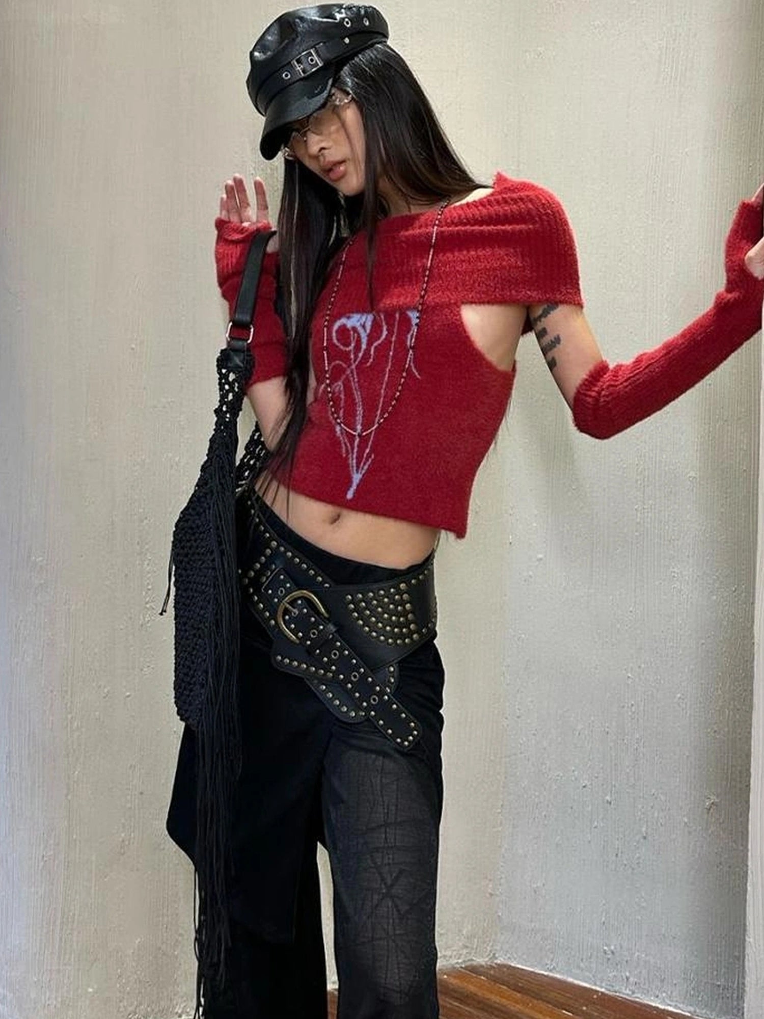 OfAkiva Akiva Orchid Valley Sleeveless Knit Vest