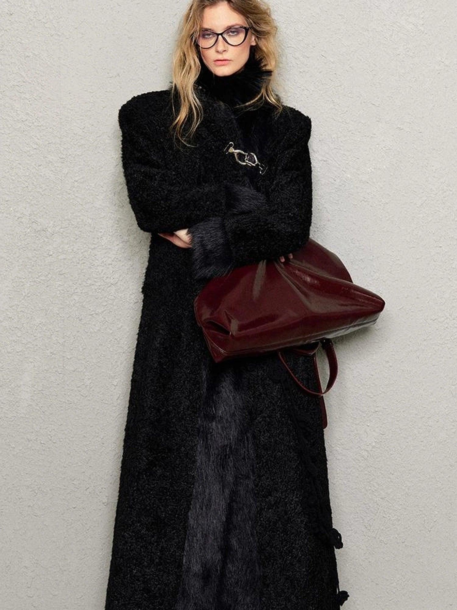 OfAkiva Akiva Textured Wool Blend Winter Coat