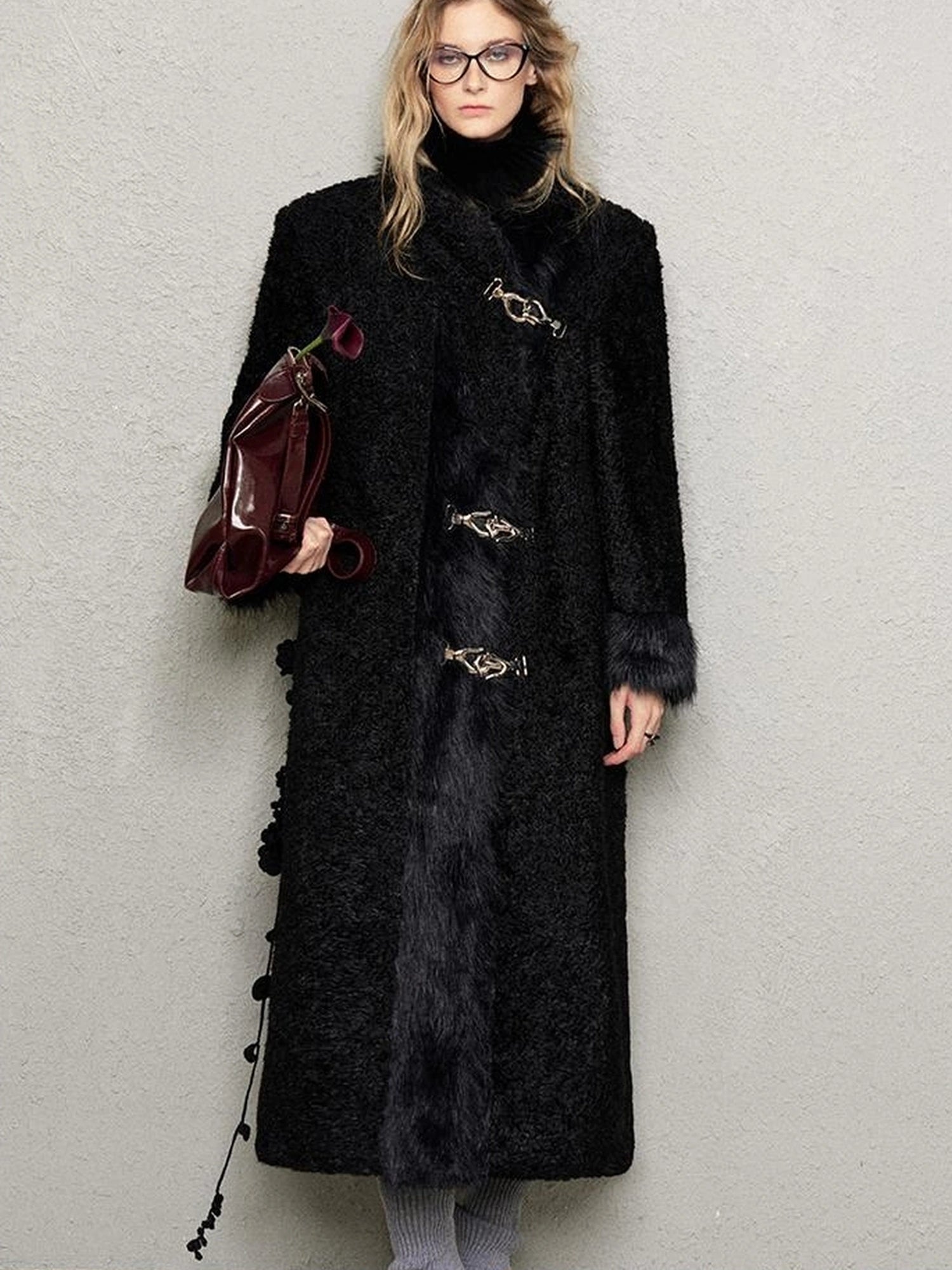 OfAkiva Akiva Textured Wool Blend Winter Coat