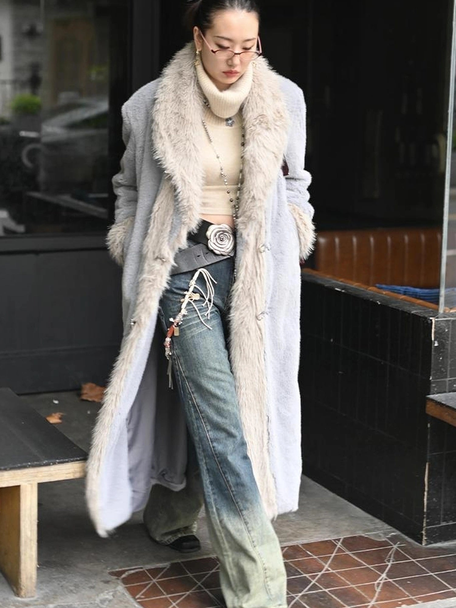 OfAkiva Akiva Textured Wool Blend Winter Coat