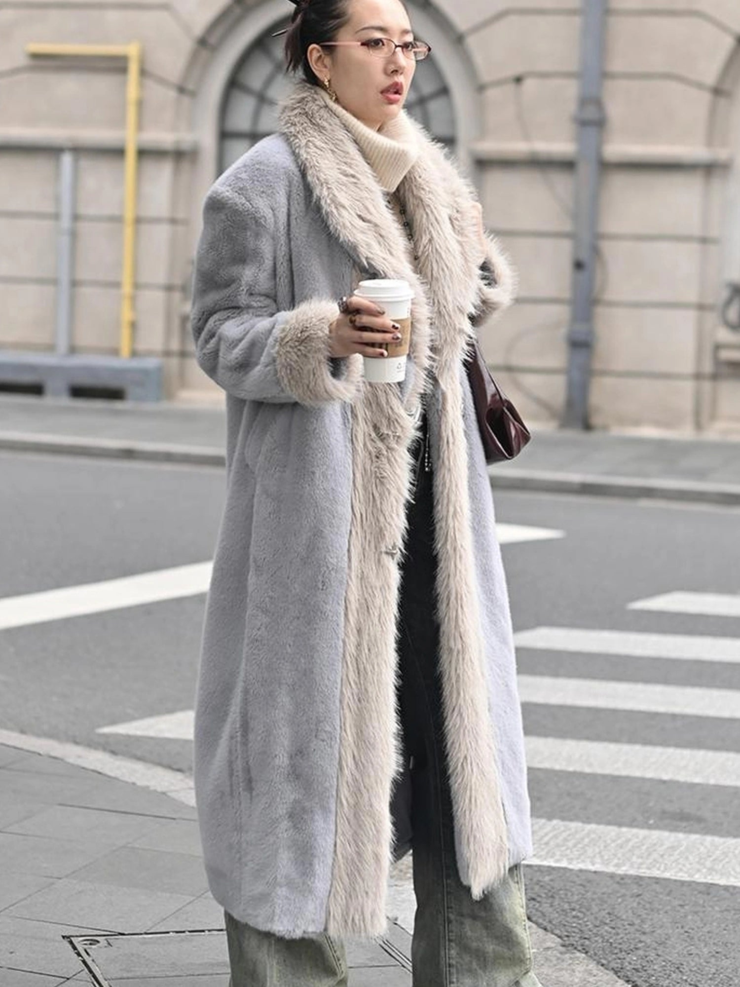 OfAkiva Akiva Textured Wool Blend Winter Coat