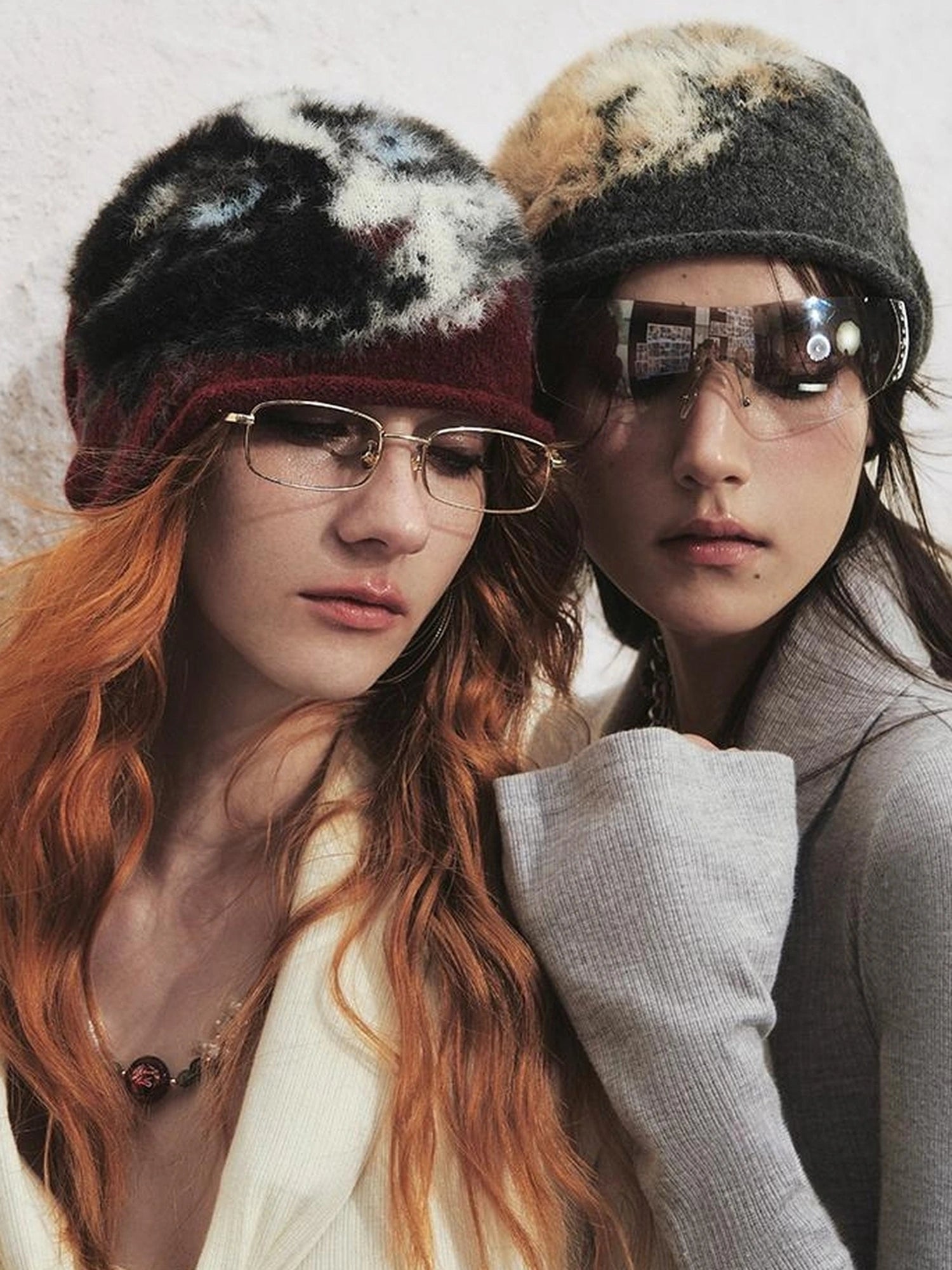 OfAkiva Akiva Tortoiseshell Print Knit Slouch Beanie