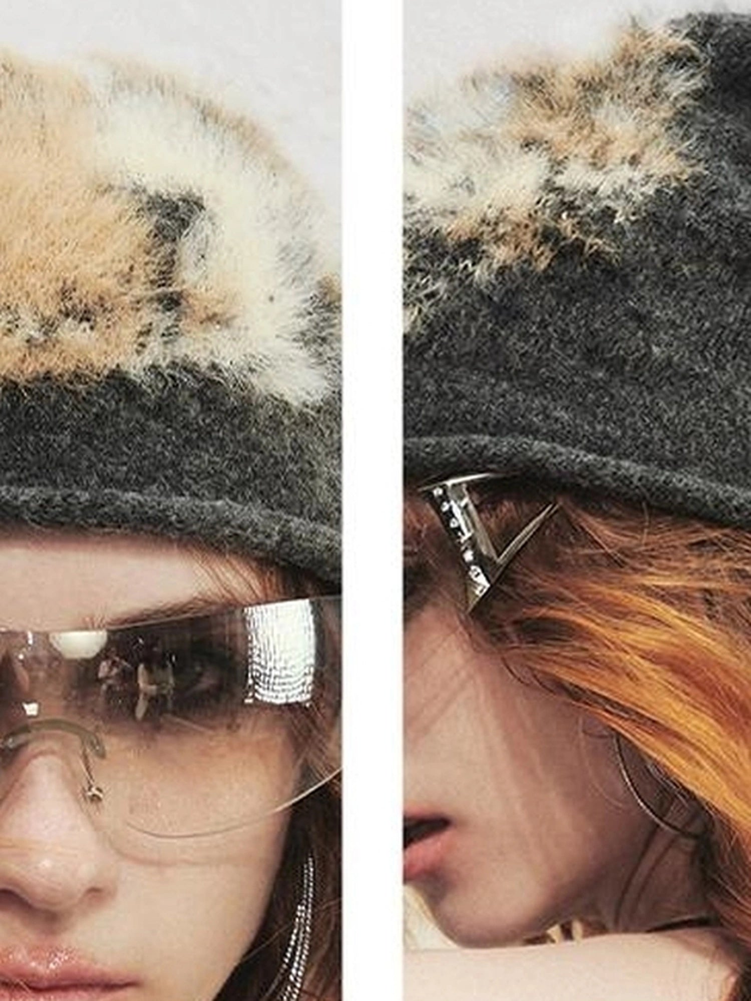 OfAkiva Akiva Tortoiseshell Print Knit Slouch Beanie