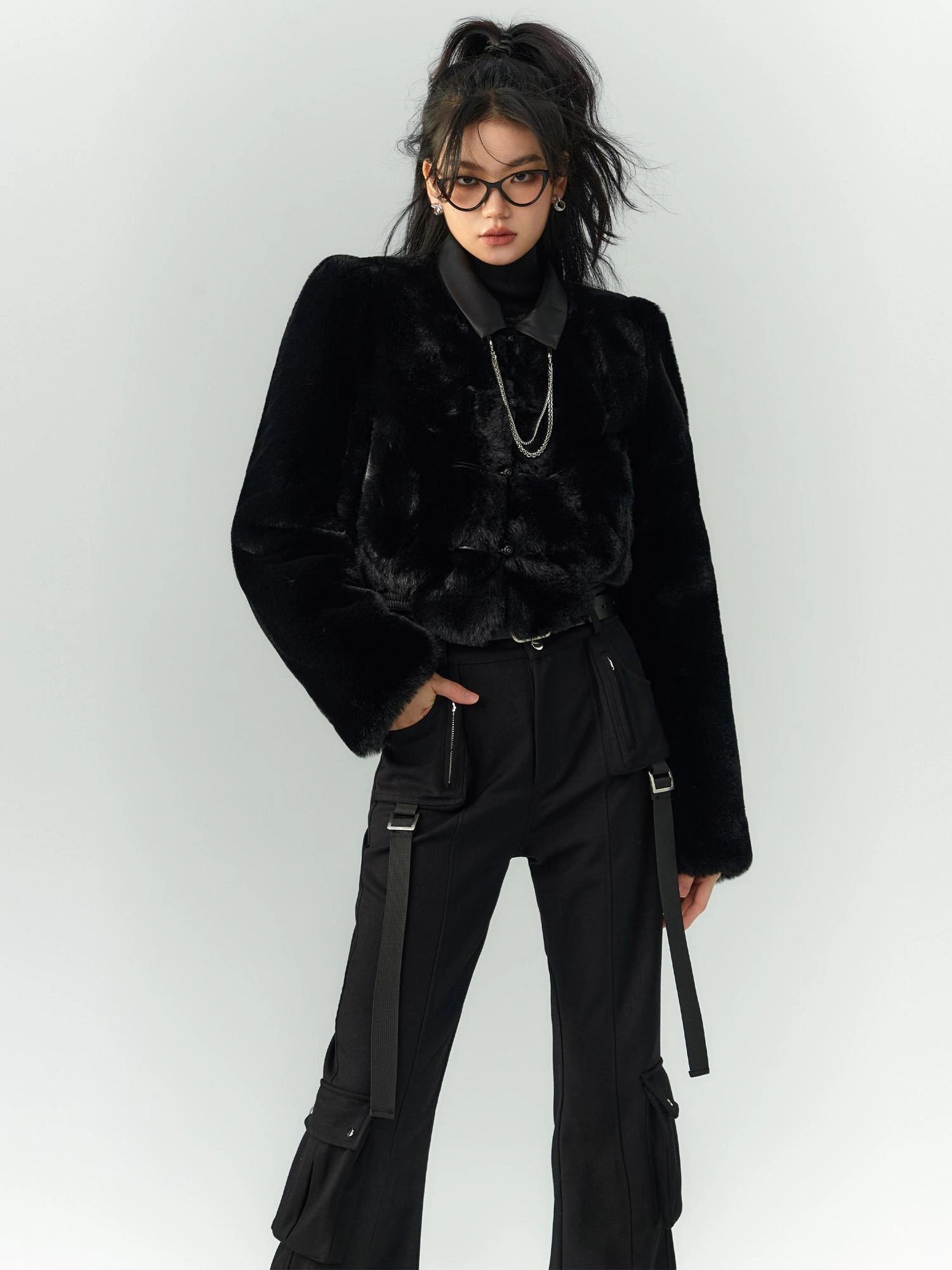 OfAkiva Akiva Winter Mink Fur Coat Women Slow Rock Style