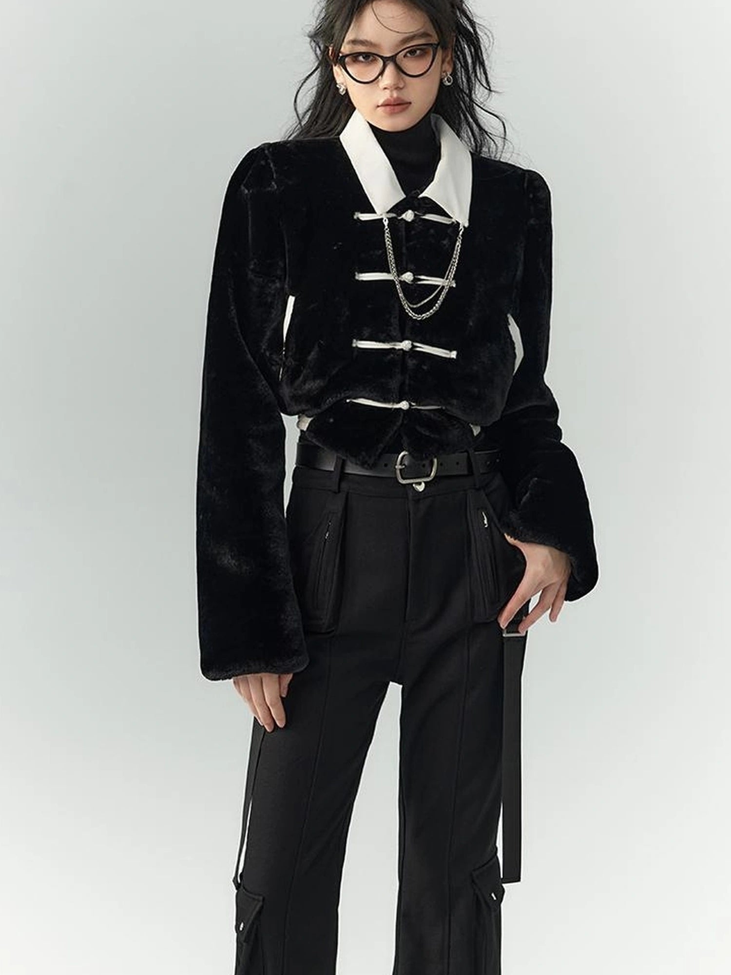 OfAkiva Akiva Winter Mink Fur Coat Women Slow Rock Style