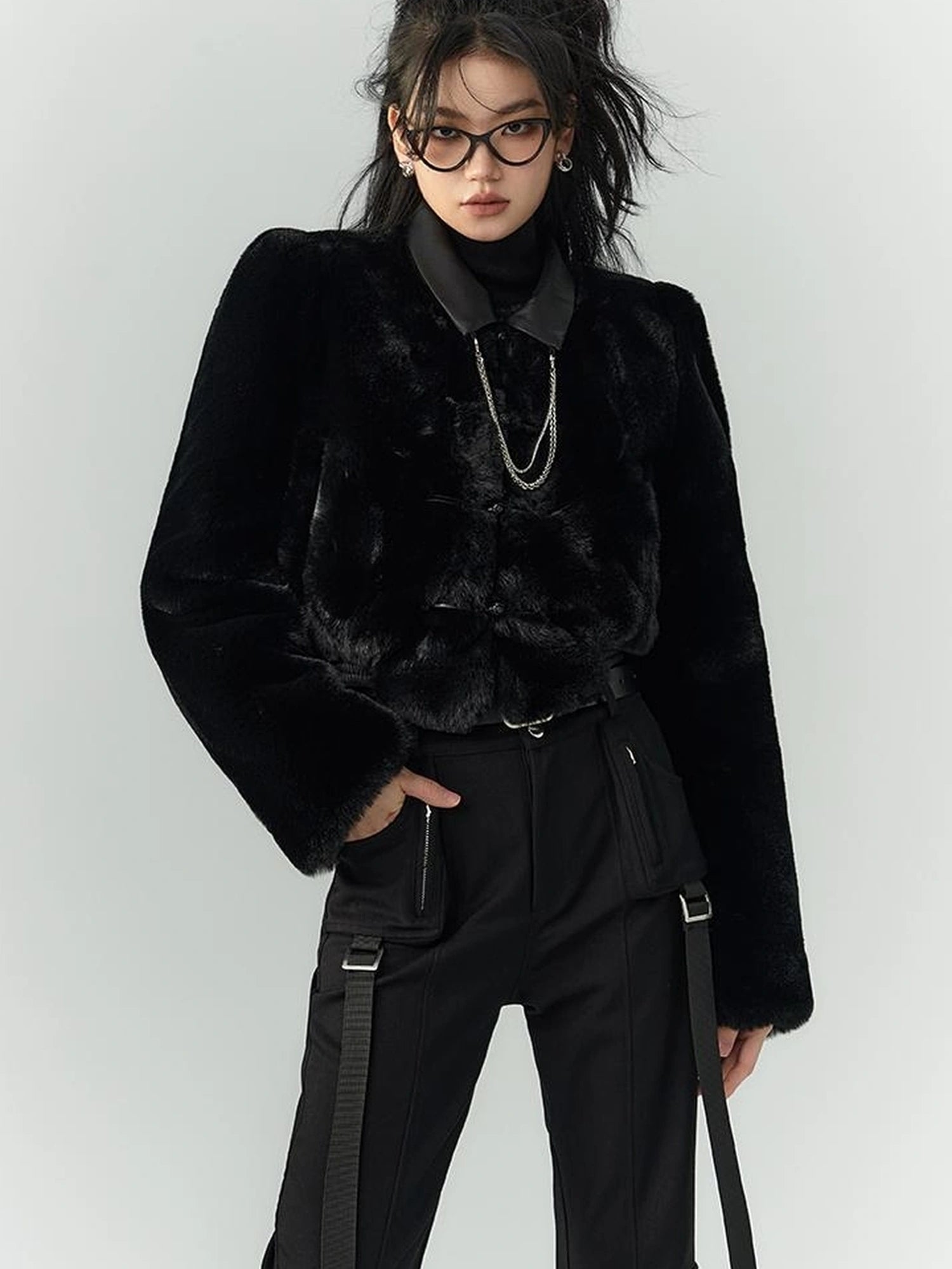 OfAkiva Akiva Winter Mink Fur Coat Women Slow Rock Style