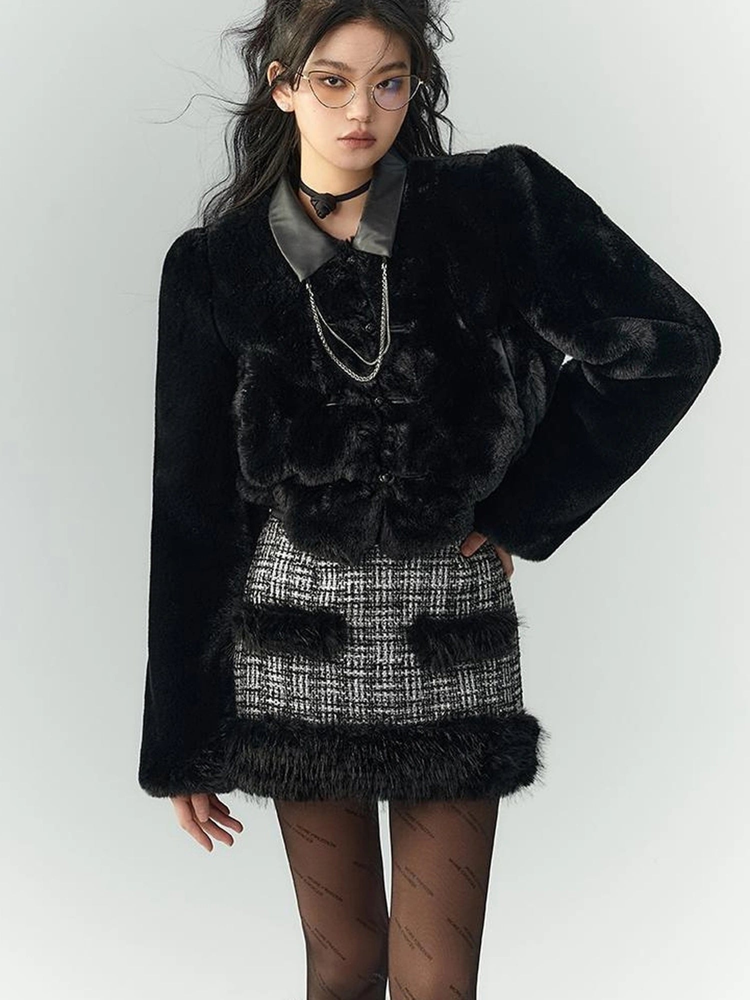 OfAkiva Akiva Winter Mink Fur Coat Women Slow Rock Style